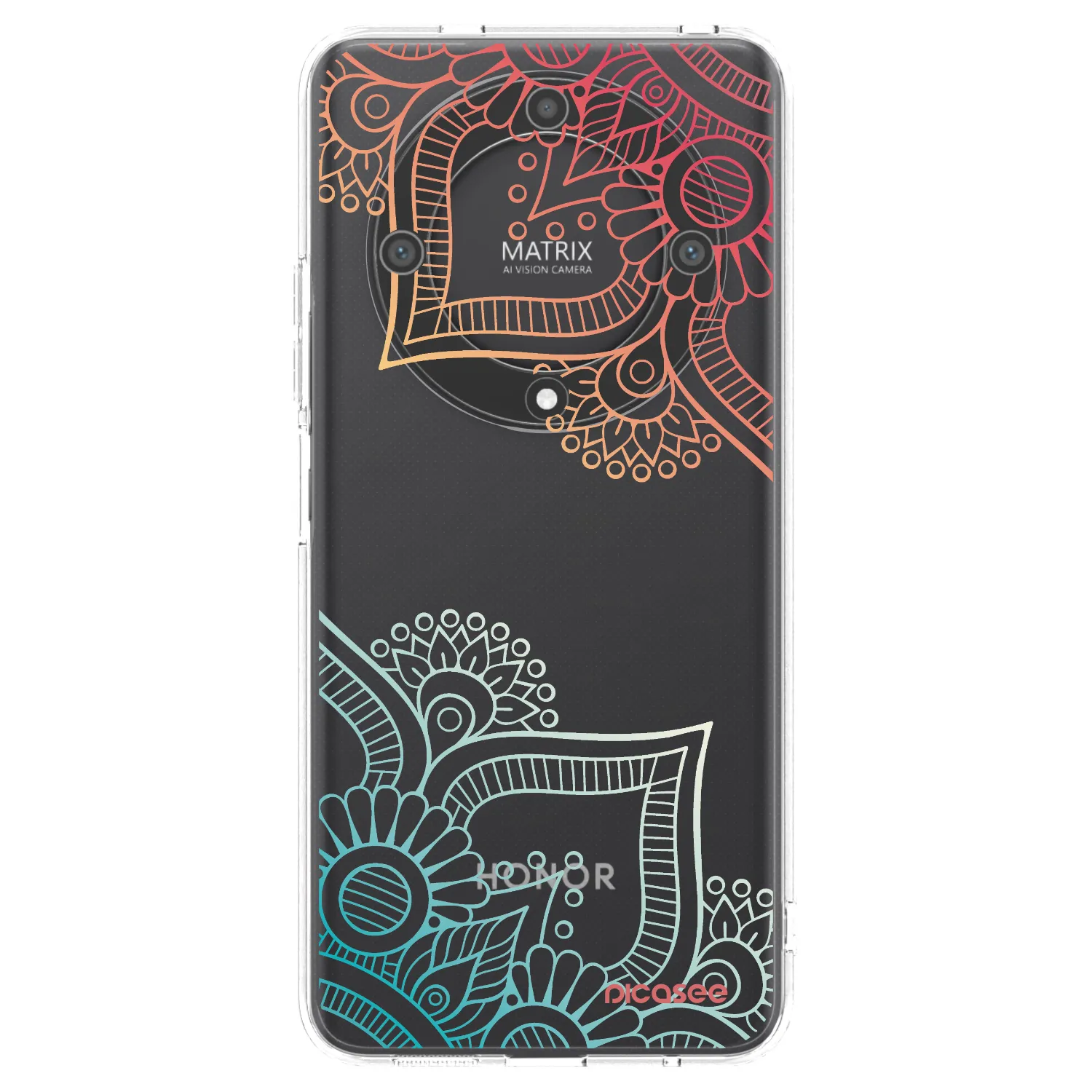 Picasee silikonowe przeźroczyste etui na Honor Magic5 Lite 5G - Flowers pattern