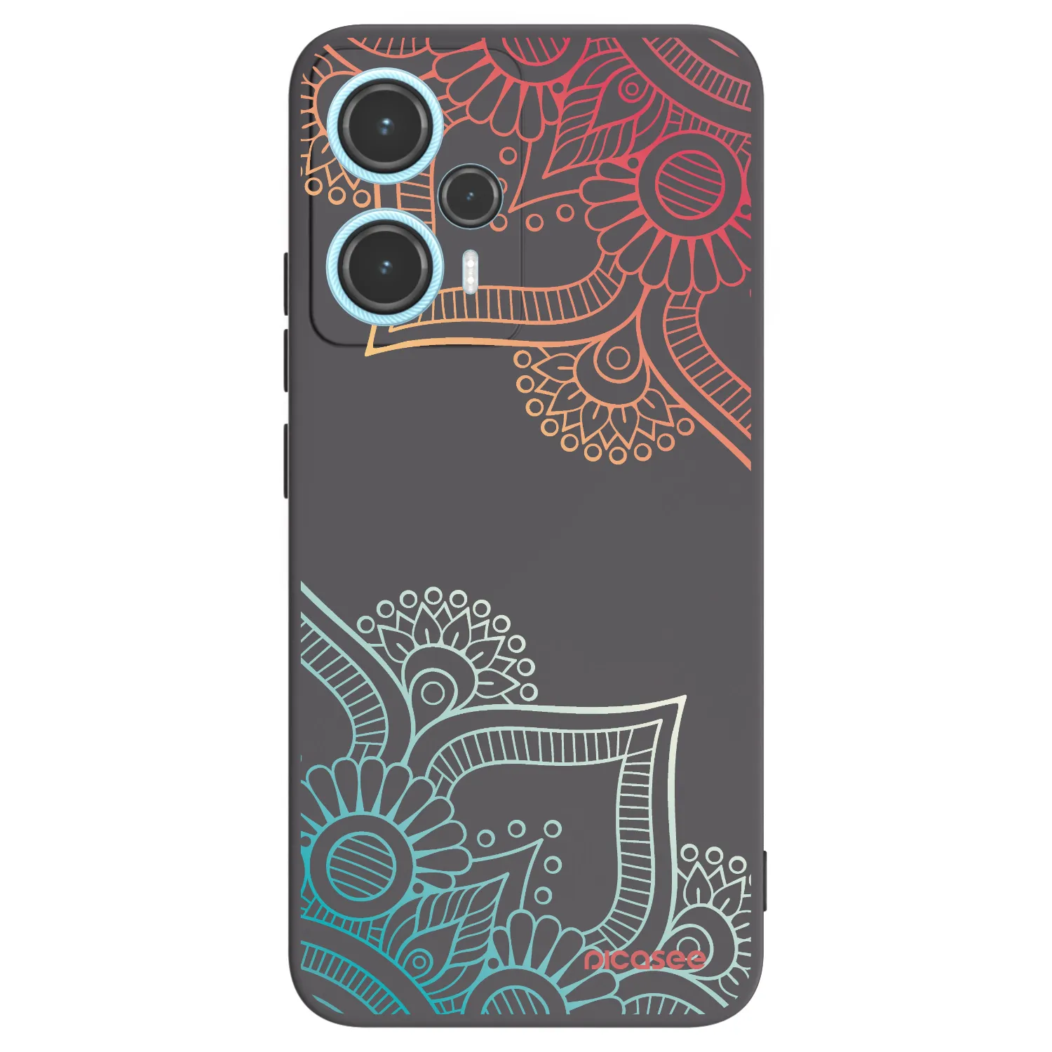 Picasee silikonowe czarne etui na Xiaomi Poco F5 - Flowers pattern