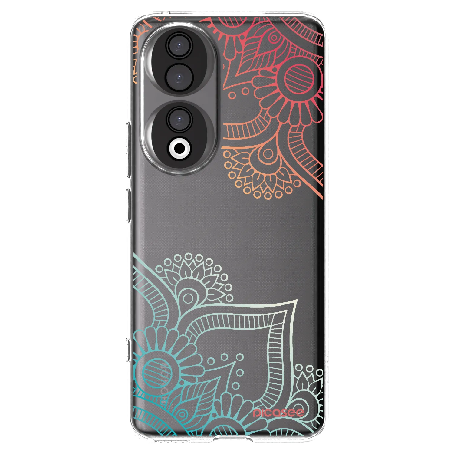 Picasee silikonowe przeźroczyste etui na Honor 90 5G - Flowers pattern