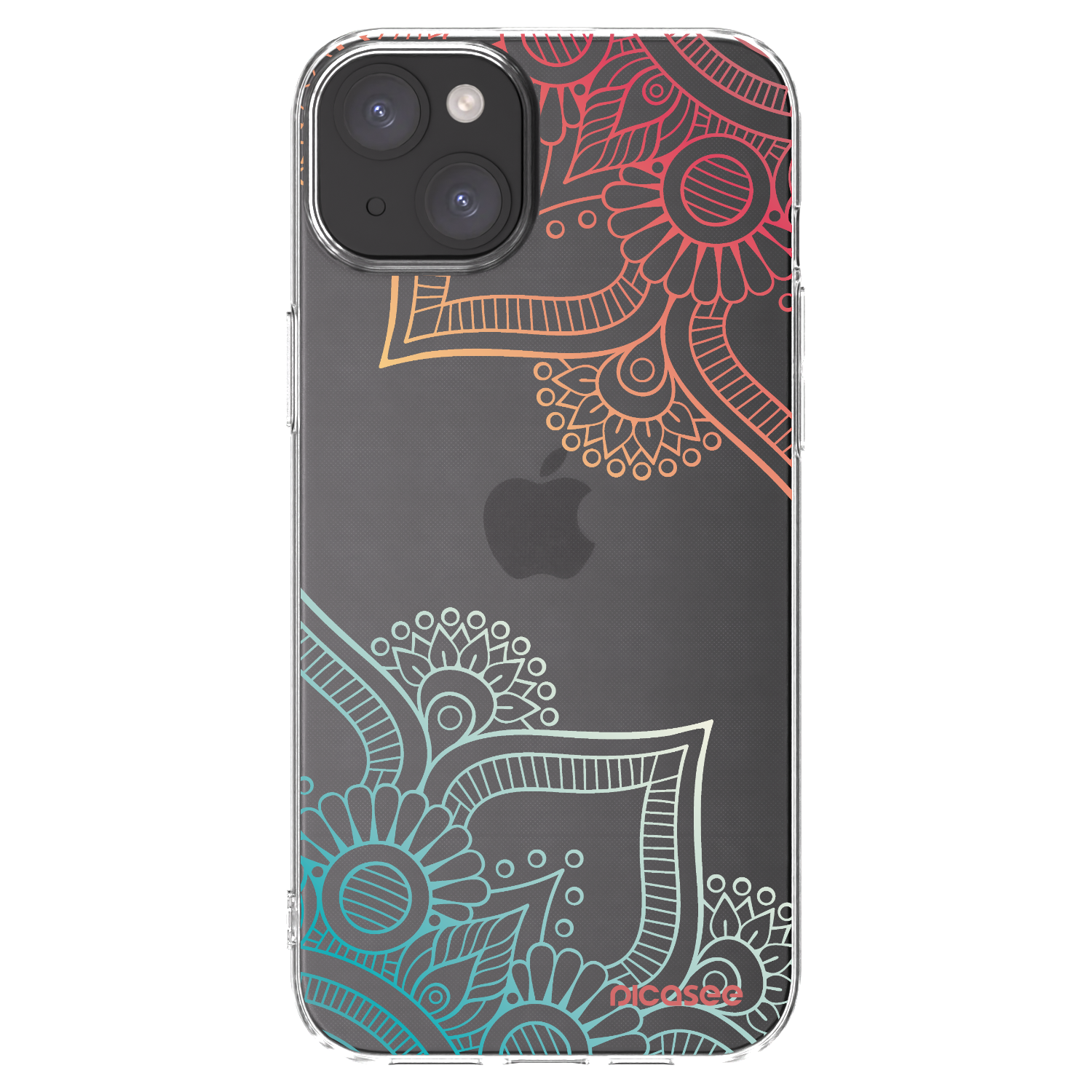 Picasee silikonowe przeźroczyste etui na Apple iPhone 15 Plus - Flowers pattern