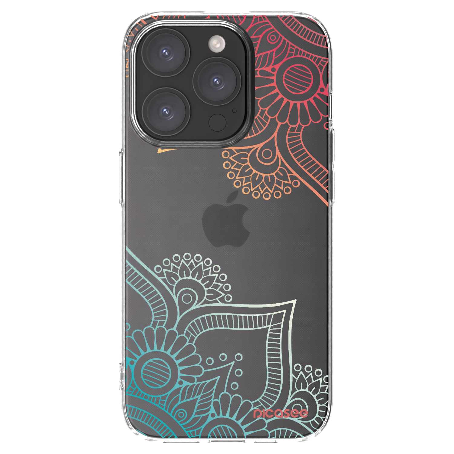 Picasee silikonowe przeźroczyste etui na Apple iPhone 15 Pro - Flowers pattern