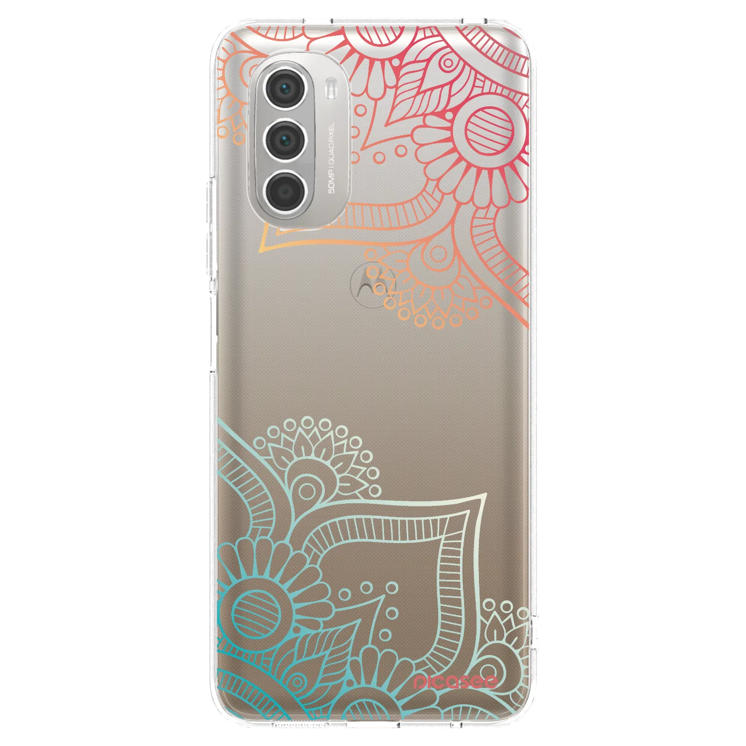 Picasee silikonowe przeźroczyste etui na Motorola Moto G51 - Flowers pattern