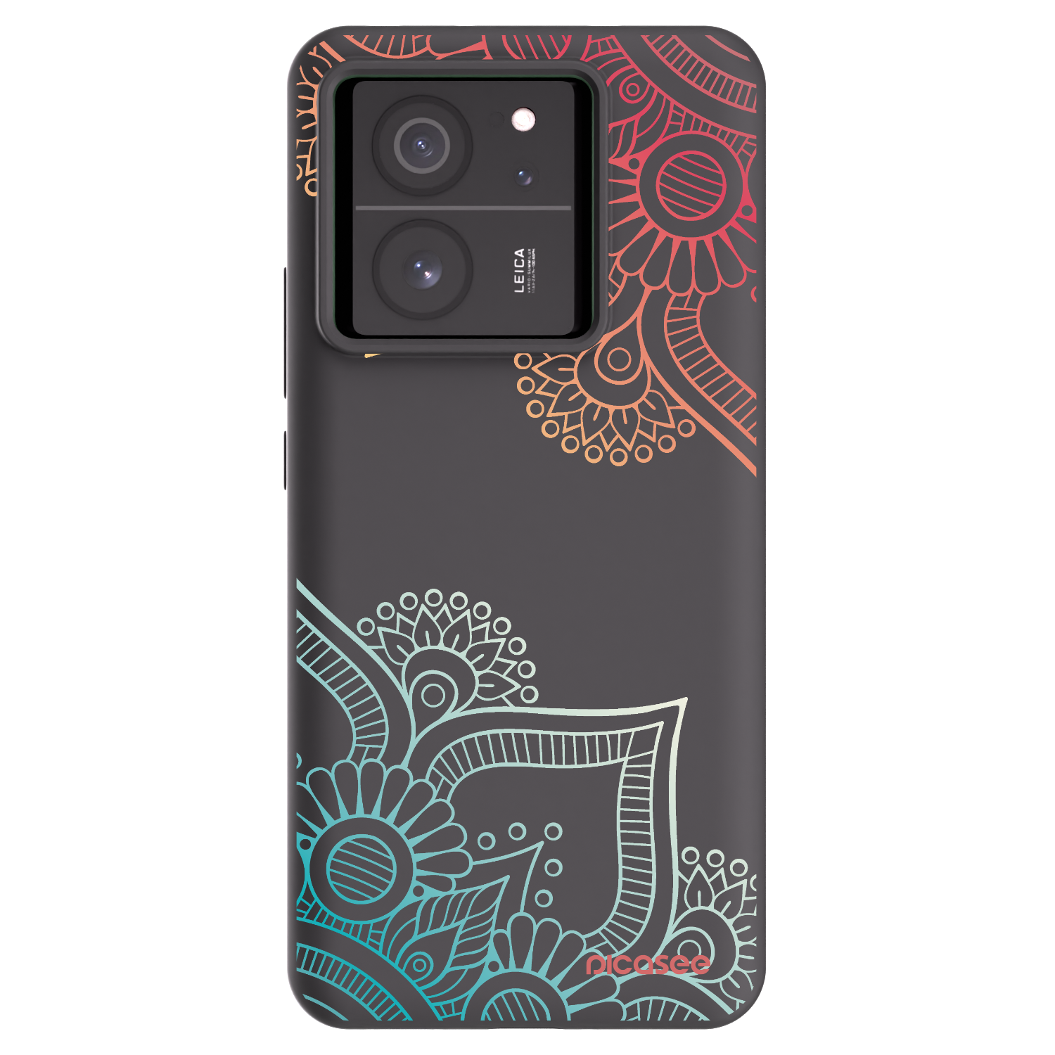 Picasee silikonowe czarne etui na Xiaomi 13T Pro - Flowers pattern
