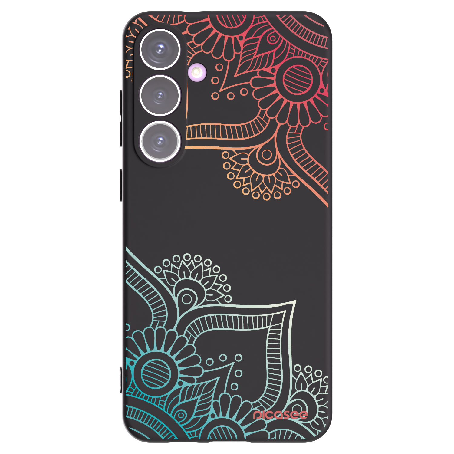 Picasee silikonowe czarne etui na Samsung Galaxy S24+ S926B 5G - Flowers pattern