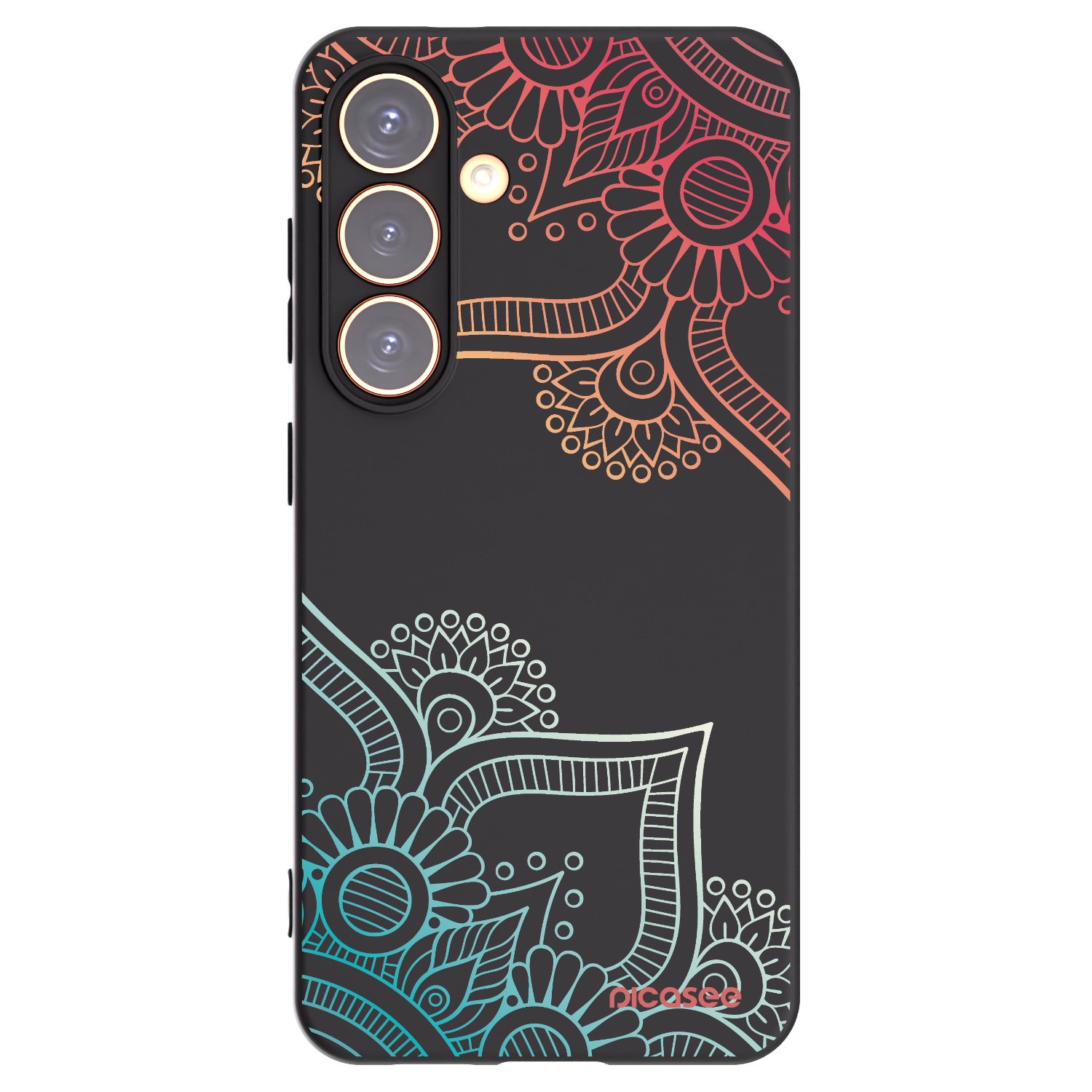 Picasee silikonowe czarne etui na Samsung Galaxy S24 S921B 5G - Flowers pattern