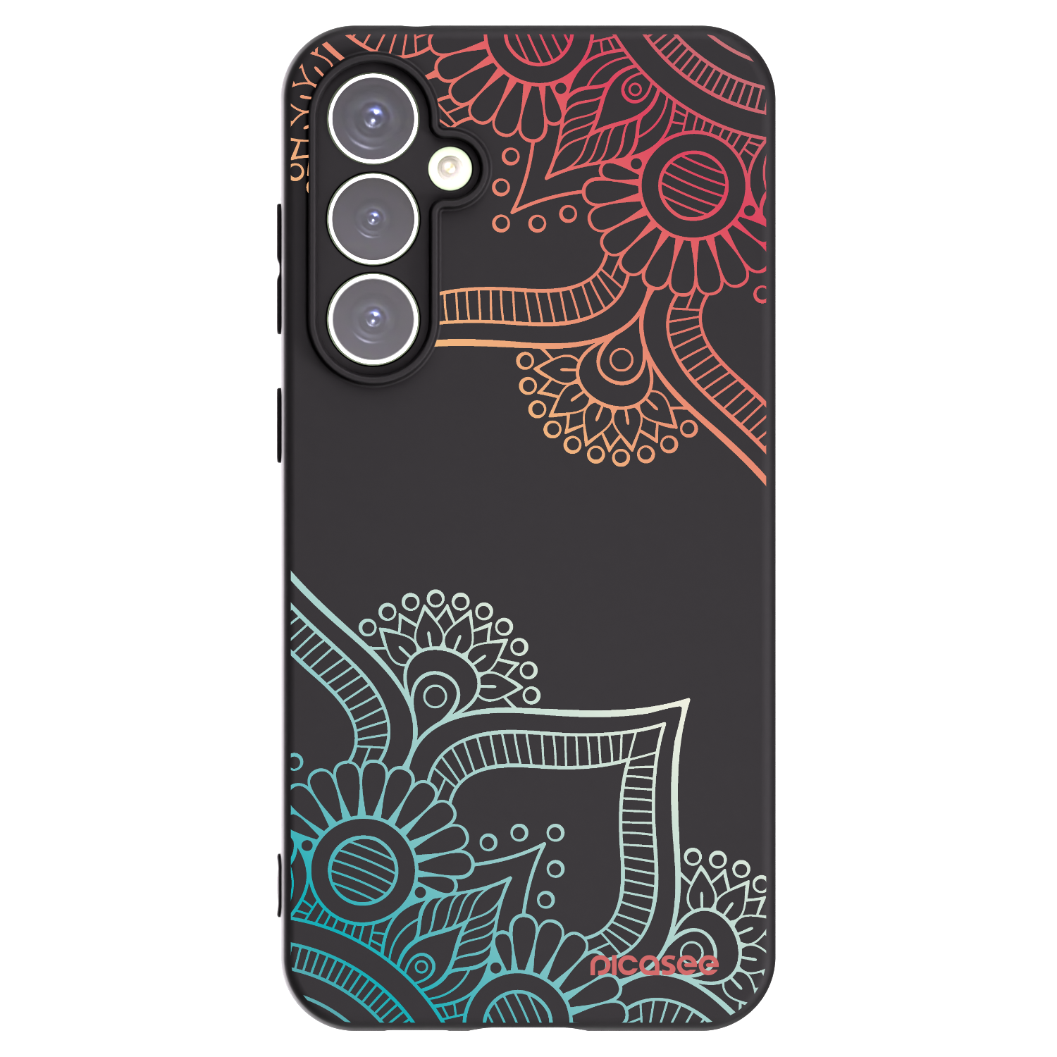 Picasee silikonowe czarne etui na Samsung Galaxy S23 FE S711B - Flowers pattern