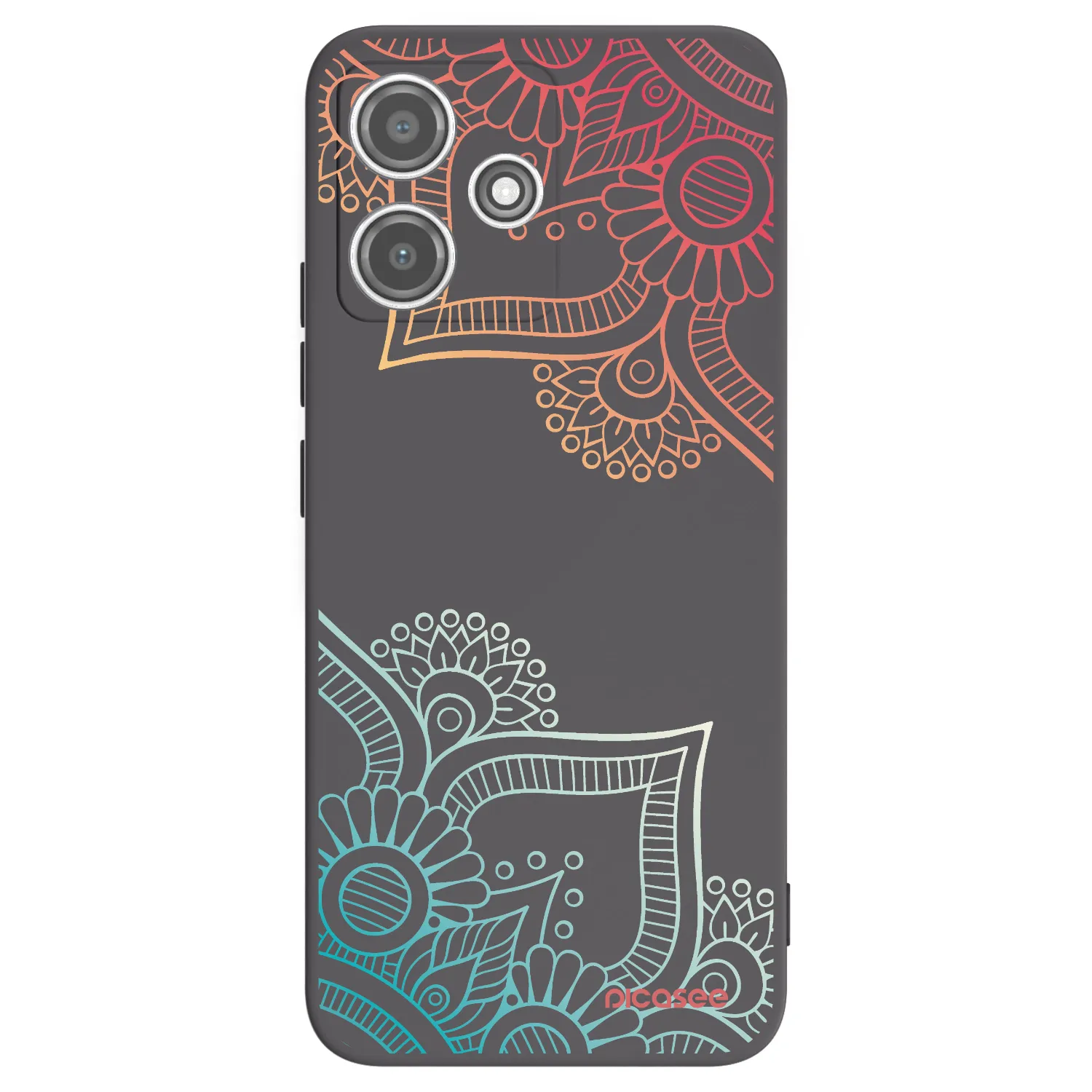 Picasee silikonowe czarne etui na Xiaomi Redmi 12 5G - Flowers pattern