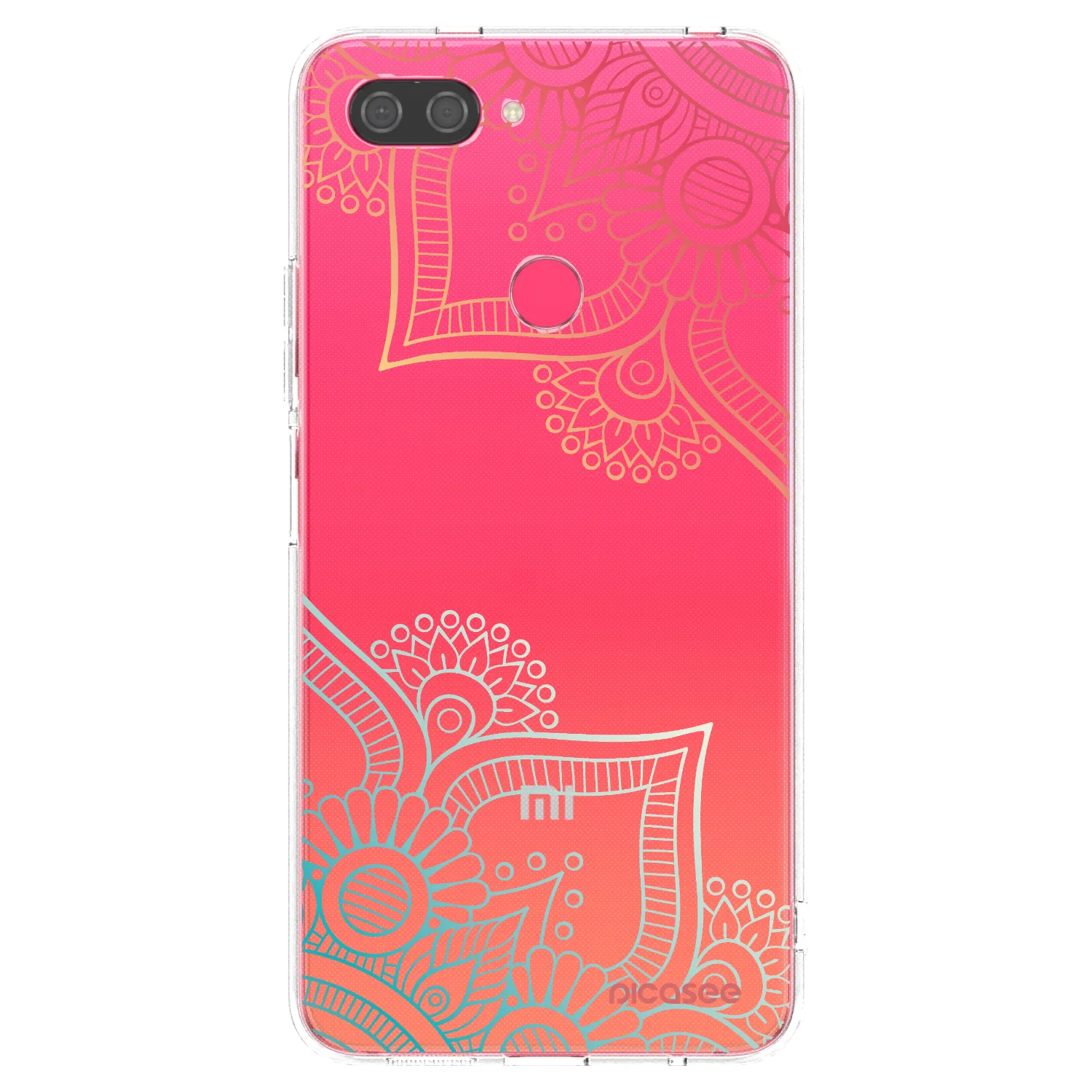 Picasee silikonowe przeźroczyste etui na Xiaomi Mi 8 Lite - Flowers pattern