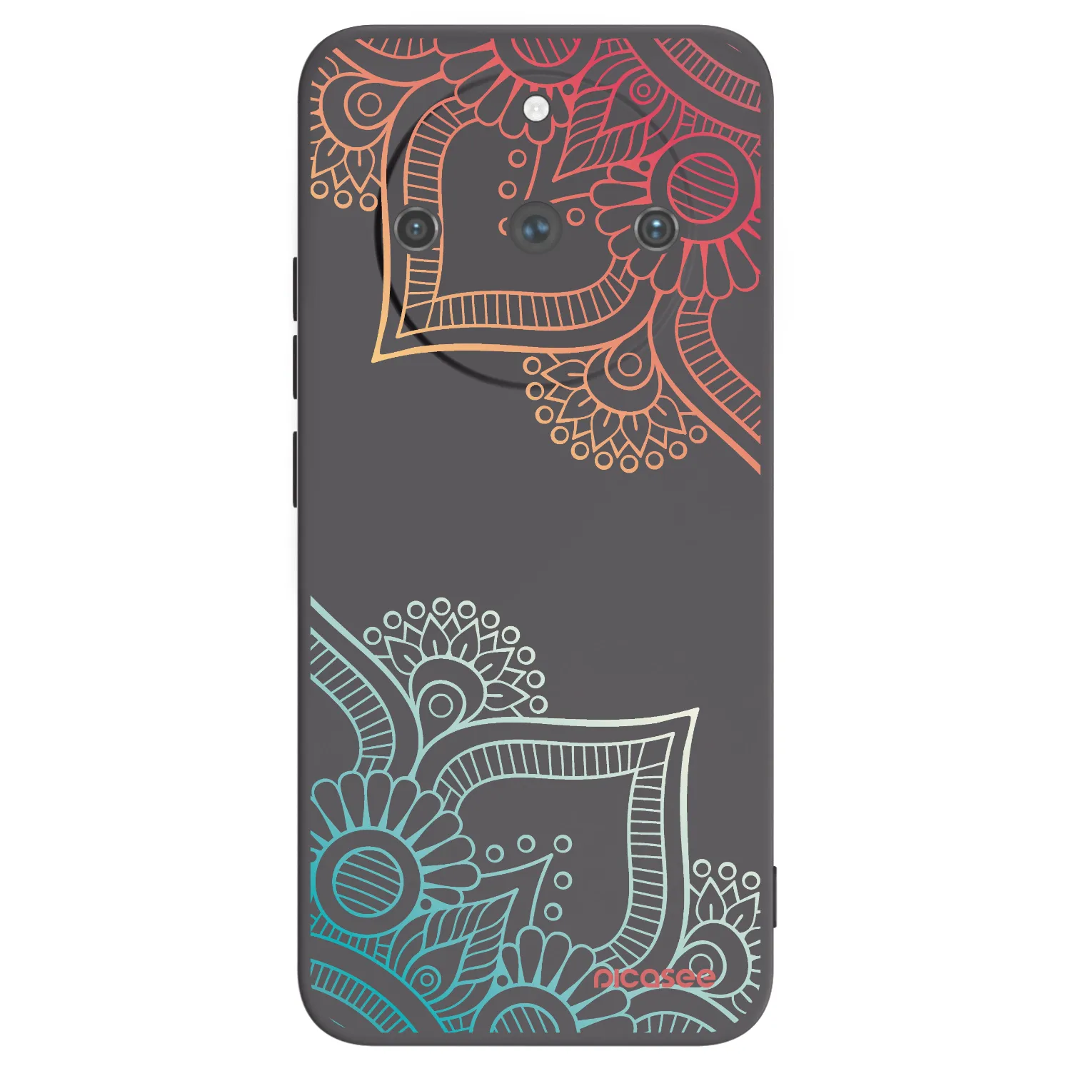 Picasee silikonowe czarne etui na Realme 11 Pro+ - Flowers pattern