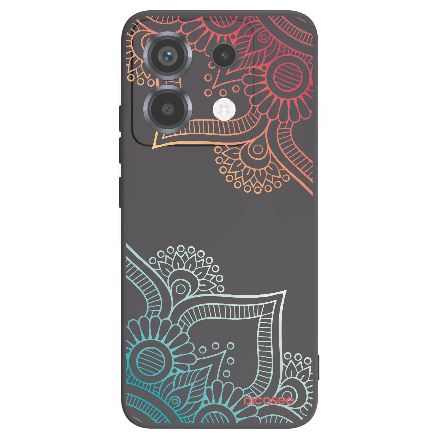 Picasee silikonowe czarne etui na Xiaomi Poco X6 - Flowers pattern