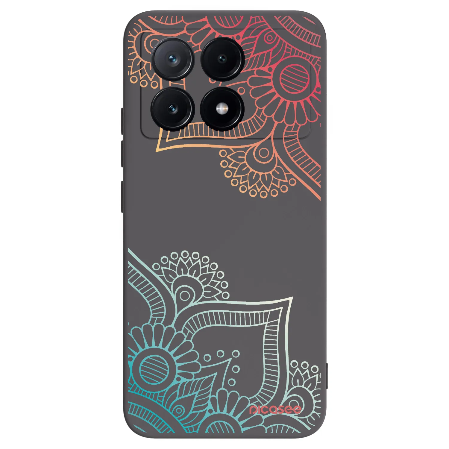 Picasee silikonowe czarne etui na Xiaomi Poco X6 Pro - Flowers pattern