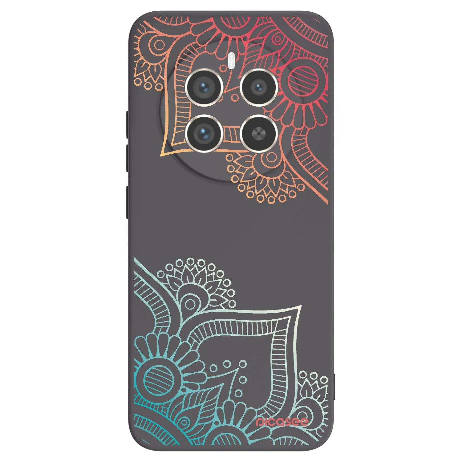 Picasee silikonowe czarne etui na Realme 12 Pro 5G - Flowers pattern