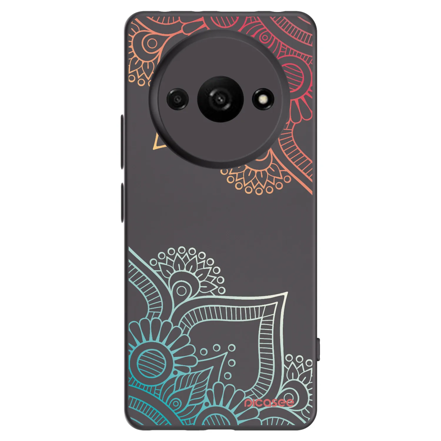 Picasee silikonowe czarne etui na Xiaomi Redmi A3 - Flowers pattern