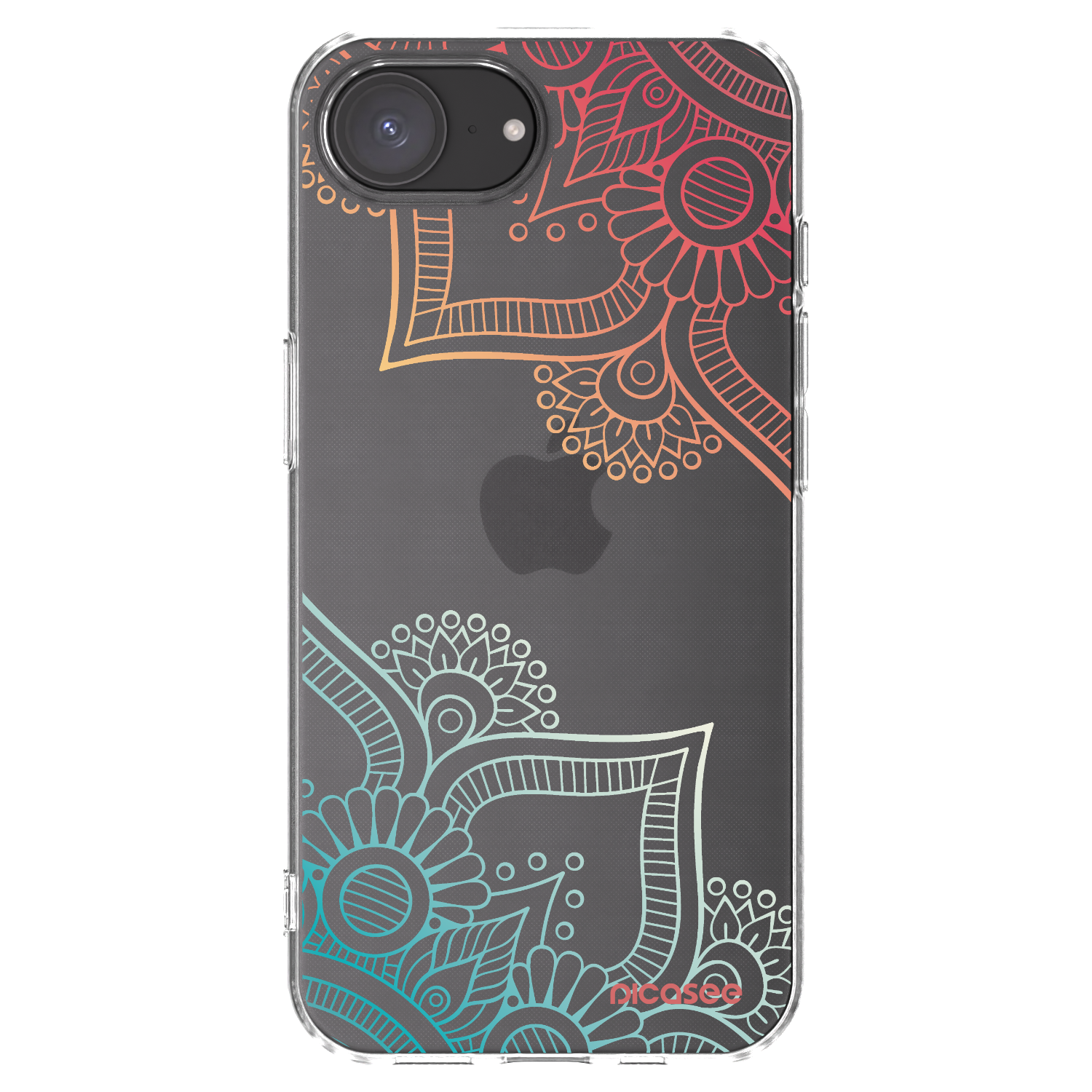 Picasee silikonowe przeźroczyste etui na Apple iPhone 16e - Flowers pattern