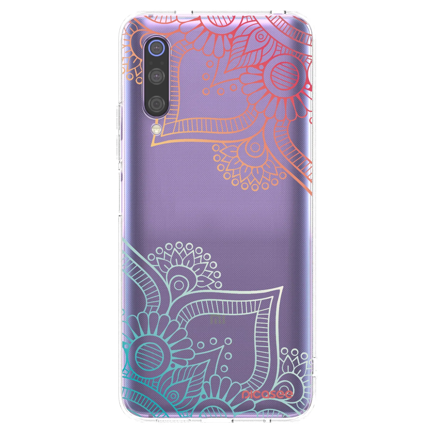 Picasee silikonowe przeźroczyste etui na Xiaomi Mi 9 - Flowers pattern