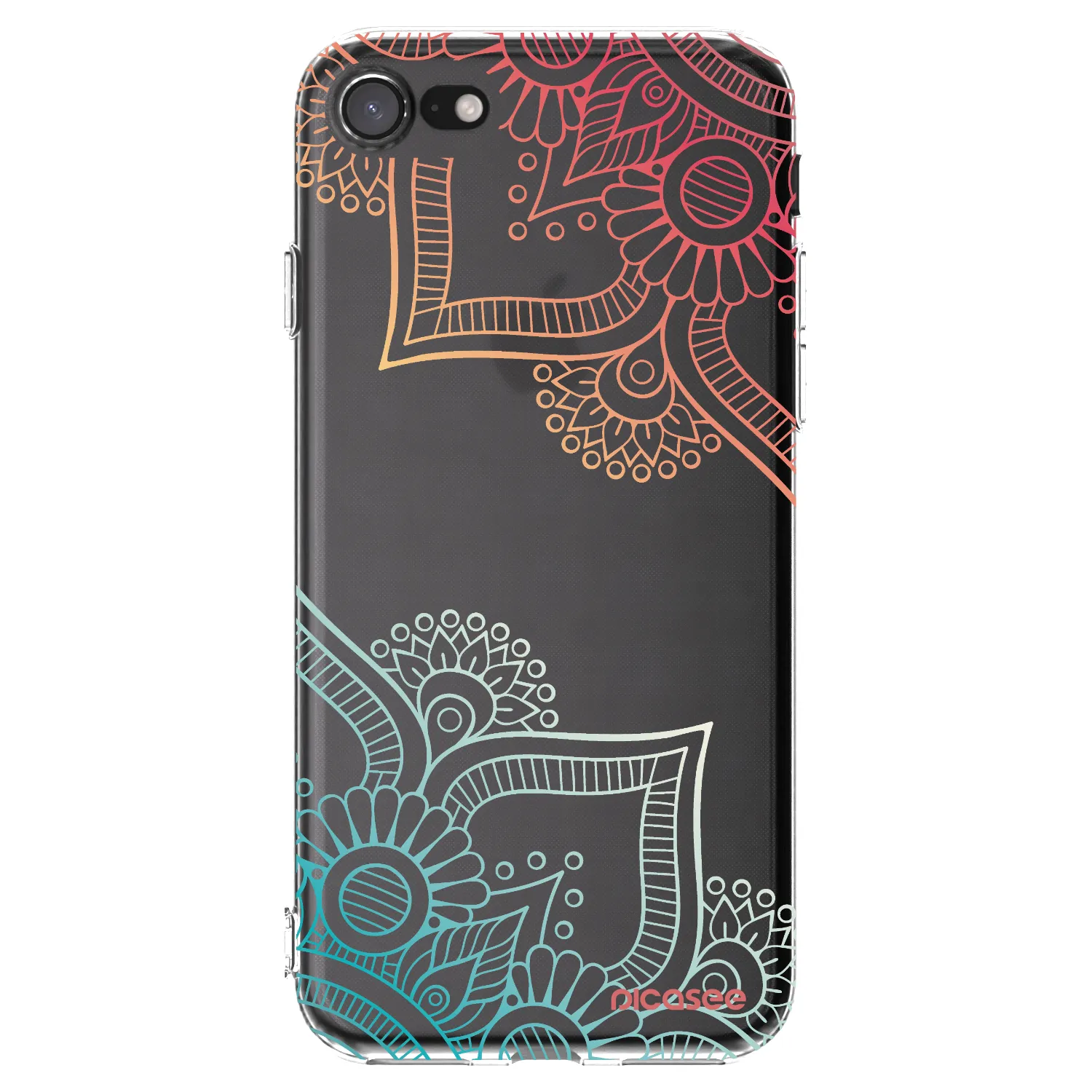 Picasee silikonowe przeźroczyste etui na Apple iPhone 7 - Flowers pattern