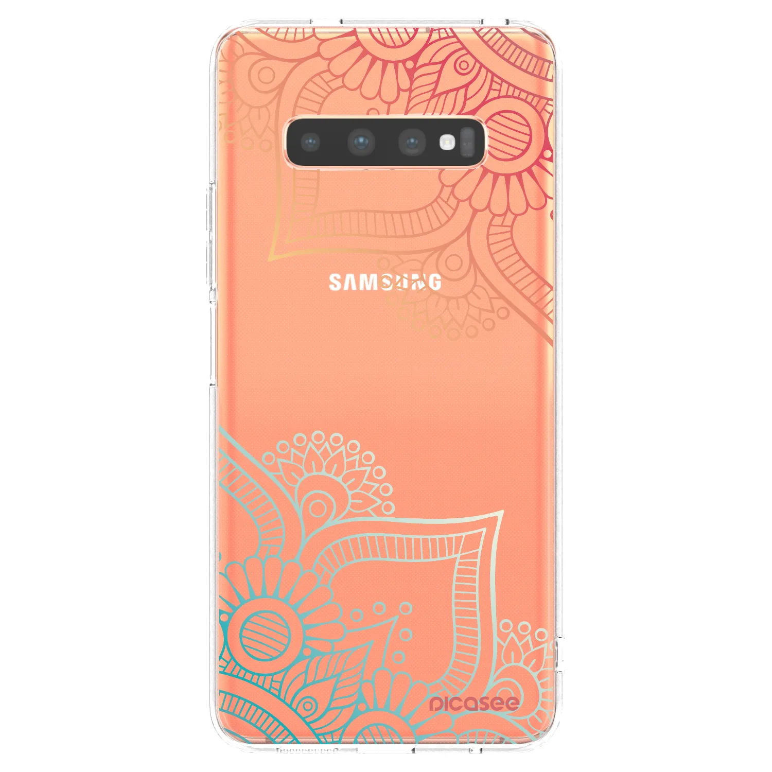 Picasee silikonowe przeźroczyste etui na Samsung Galaxy S10 Plus G975 - Flowers pattern
