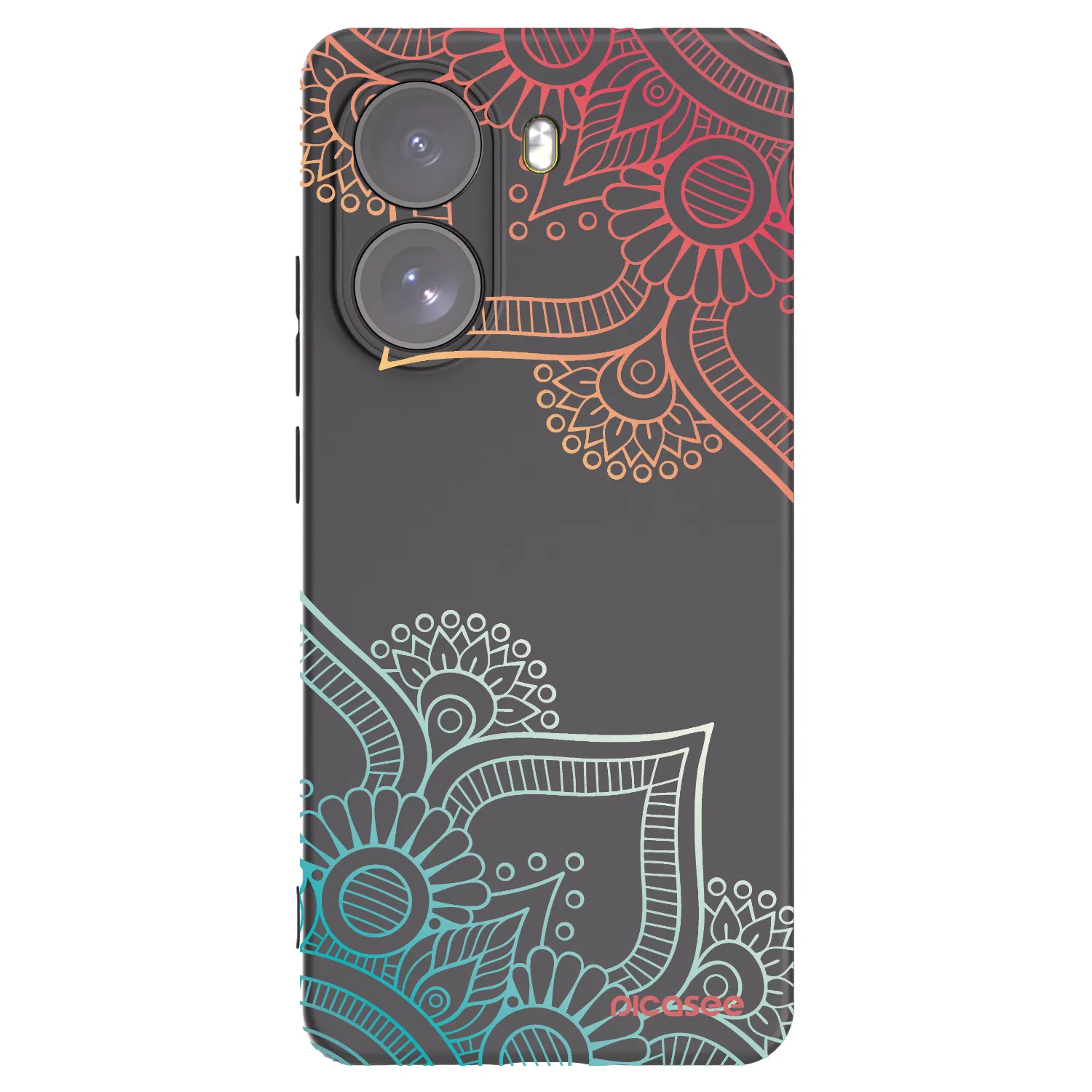 Picasee silikonowe czarne etui na Xiaomi Poco X7 - Flowers pattern