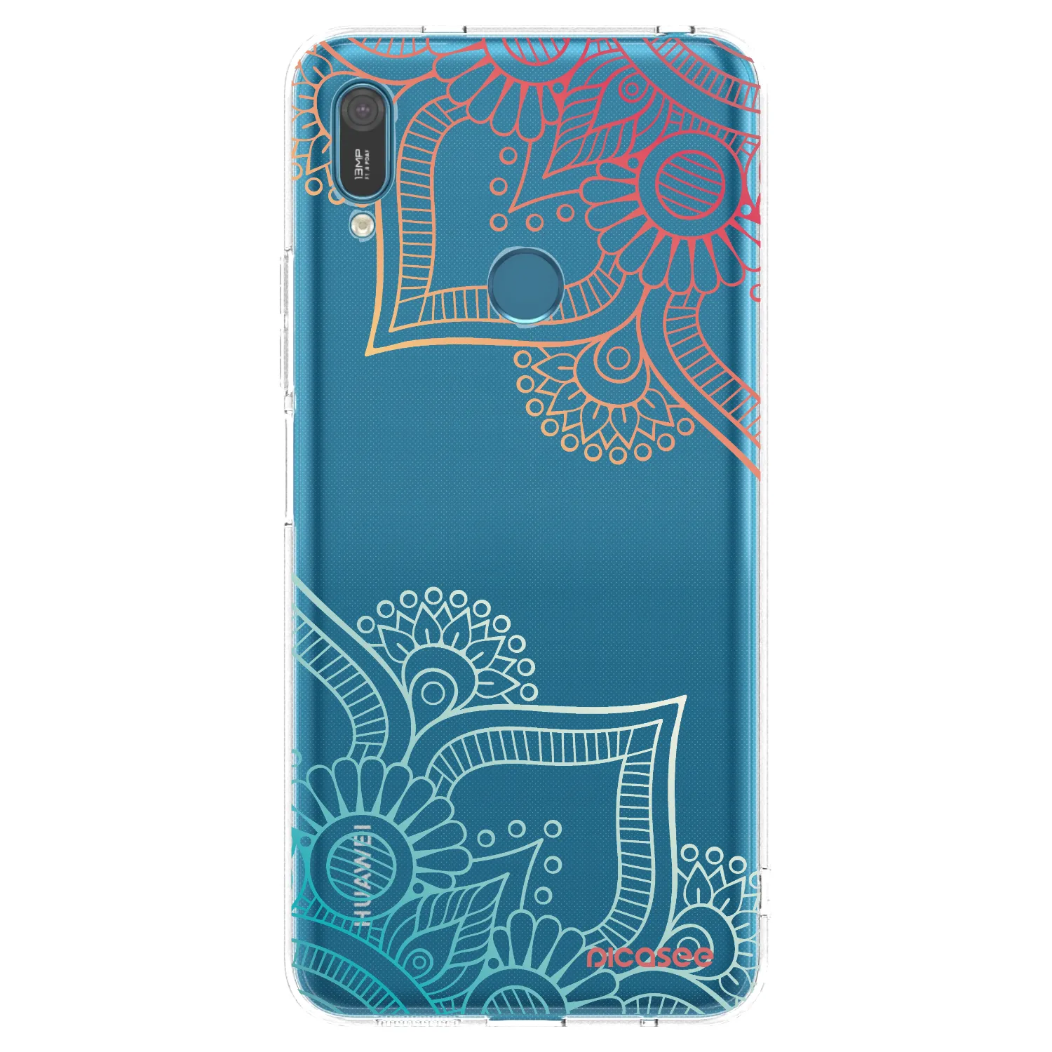 Picasee silikonowe przeźroczyste etui na Huawei Y7 2019 - Flowers pattern