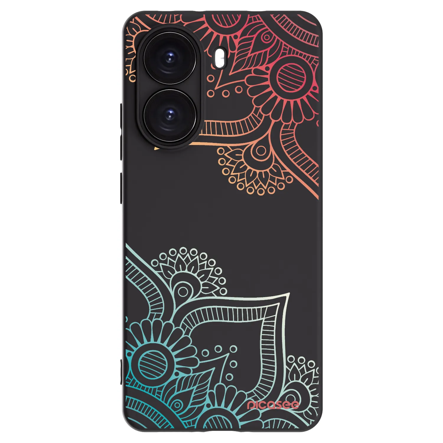 Picasee silikonowe czarne etui na Xiaomi Poco X7 Pro 5G - Flowers pattern