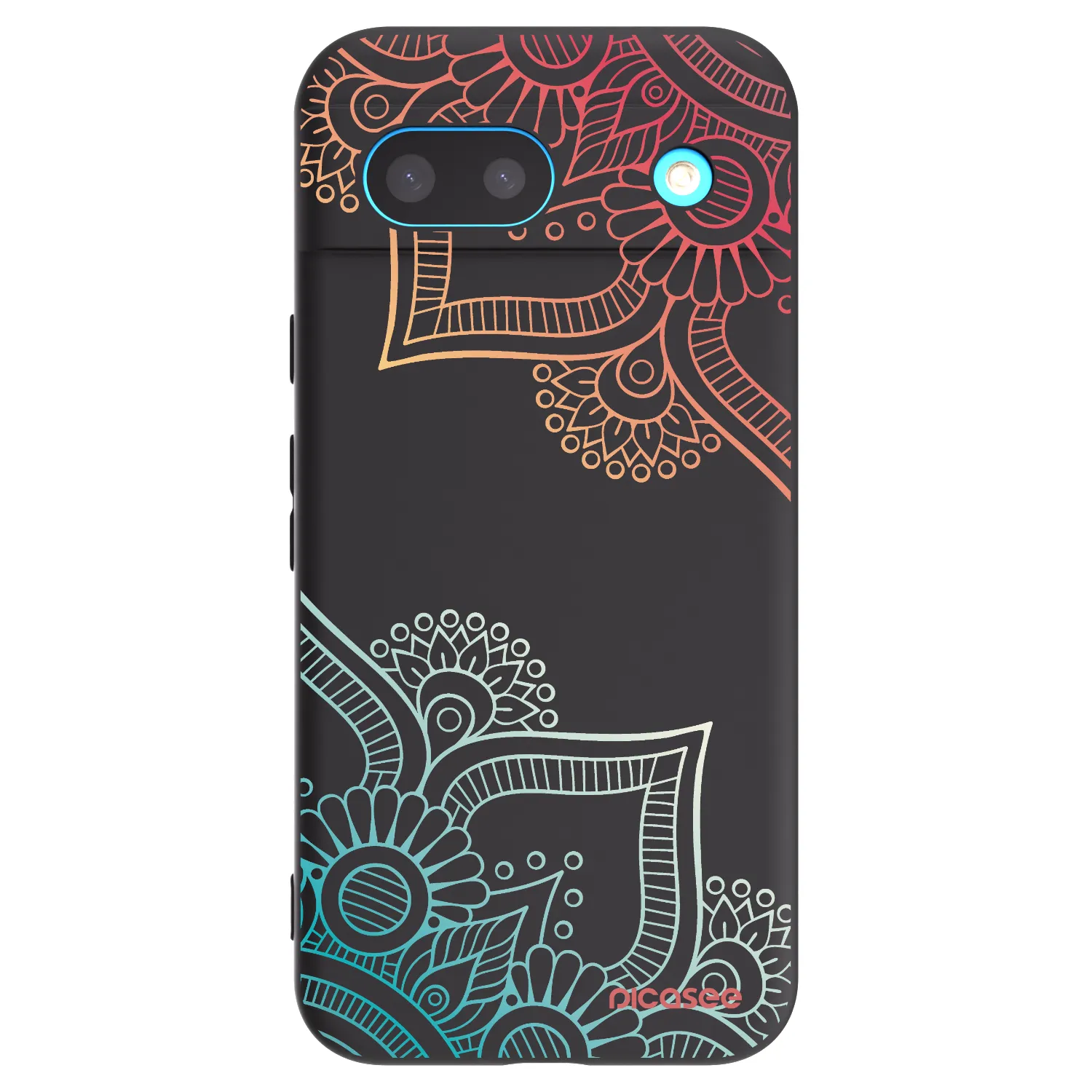 Picasee silikonowe czarne etui na Google Pixel 8a - Flowers pattern