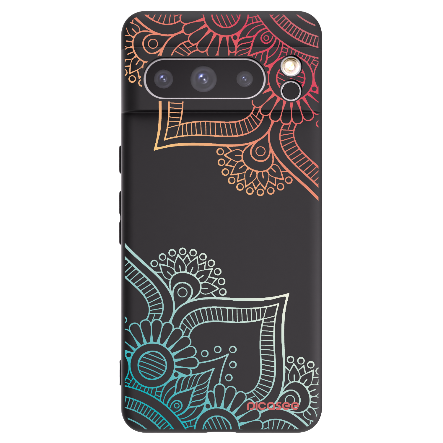 Picasee silikonowe czarne etui na Google Pixel 8 Pro - Flowers pattern