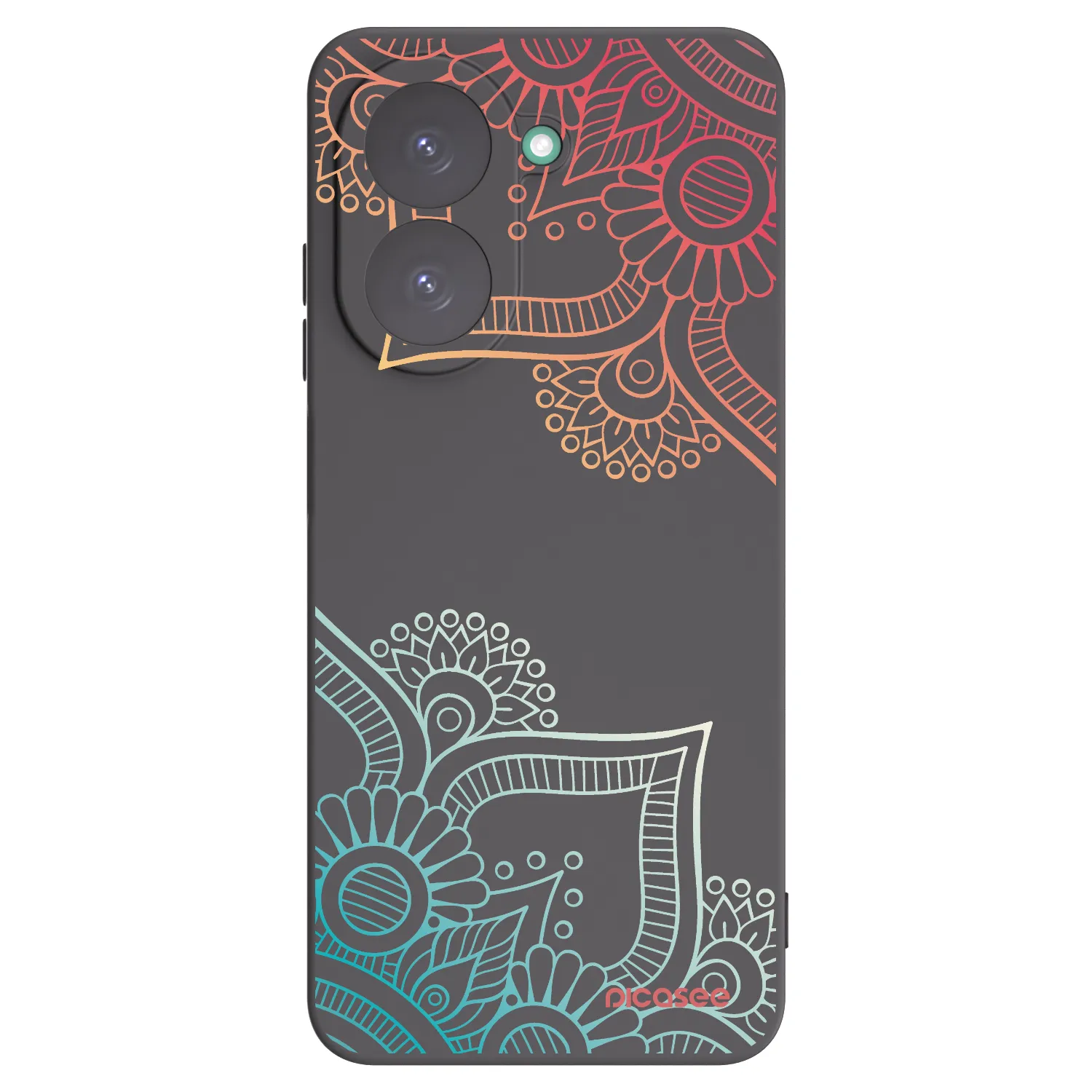Picasee silikonowe czarne etui na Xiaomi Redmi A5 - Flowers pattern