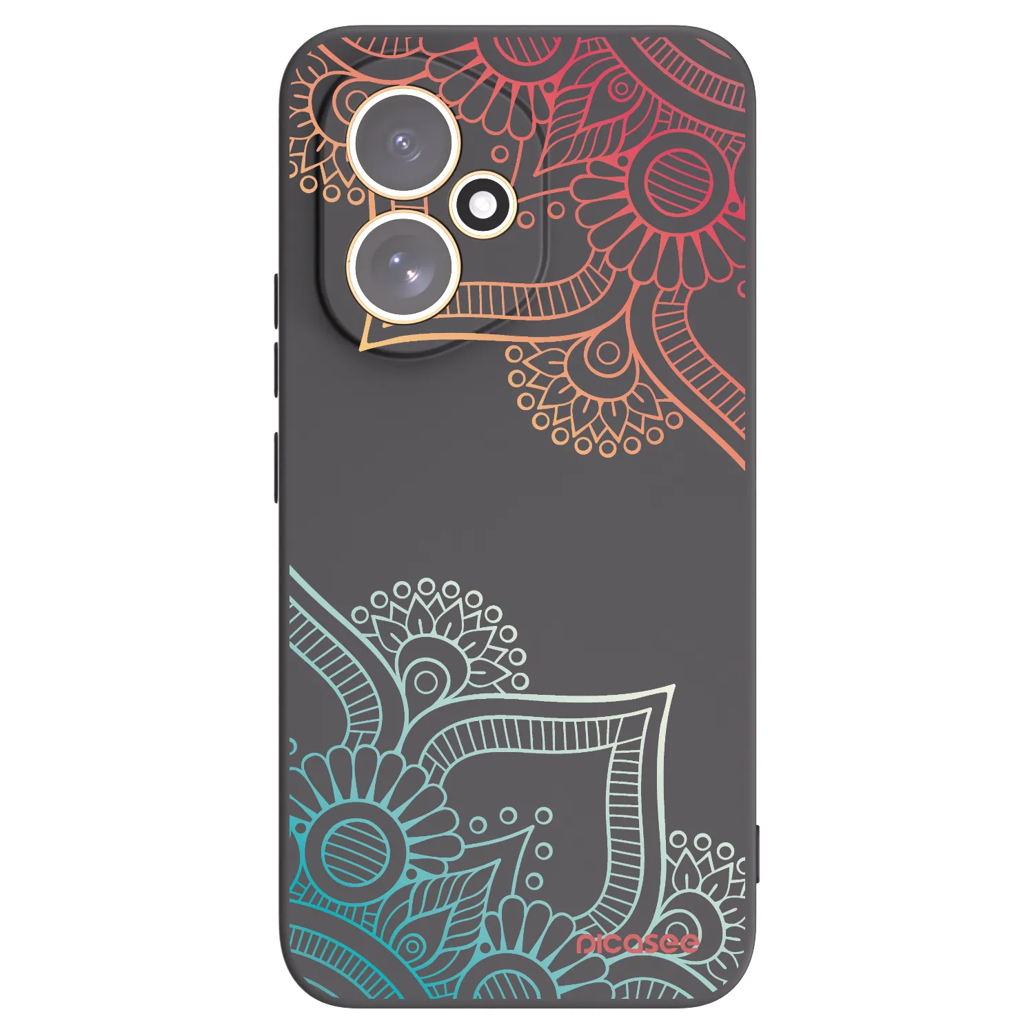 Picasee silikonowe czarne etui na Honor 400 5G - Flowers pattern