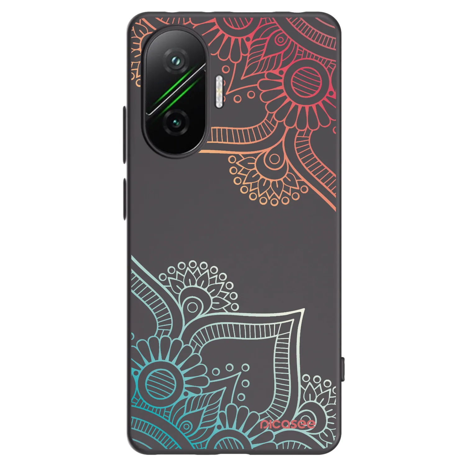 Picasee silikonowe czarne etui na Xiaomi Poco F7 5G - Flowers pattern