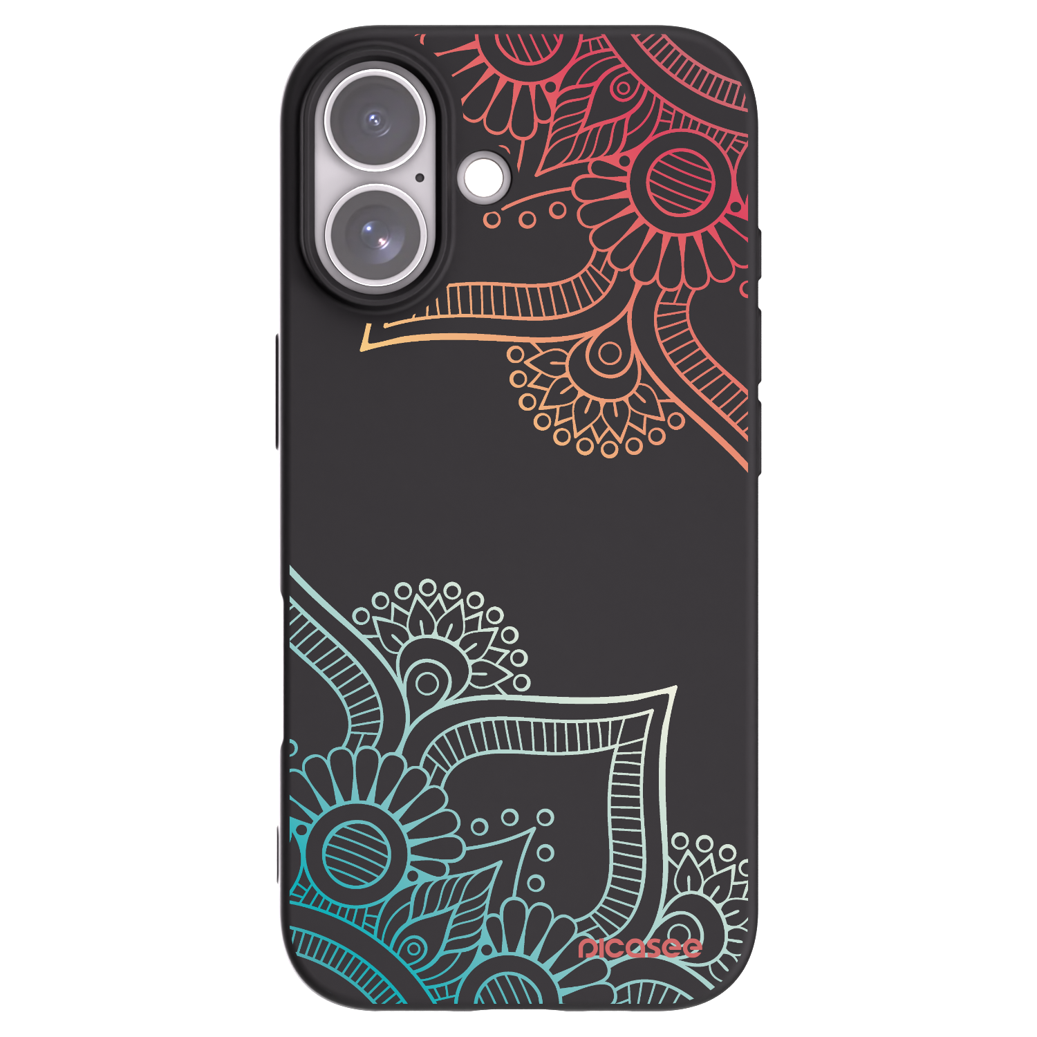 Picasee silikonowe czarne etui na Apple iPhone 17 - Flowers pattern