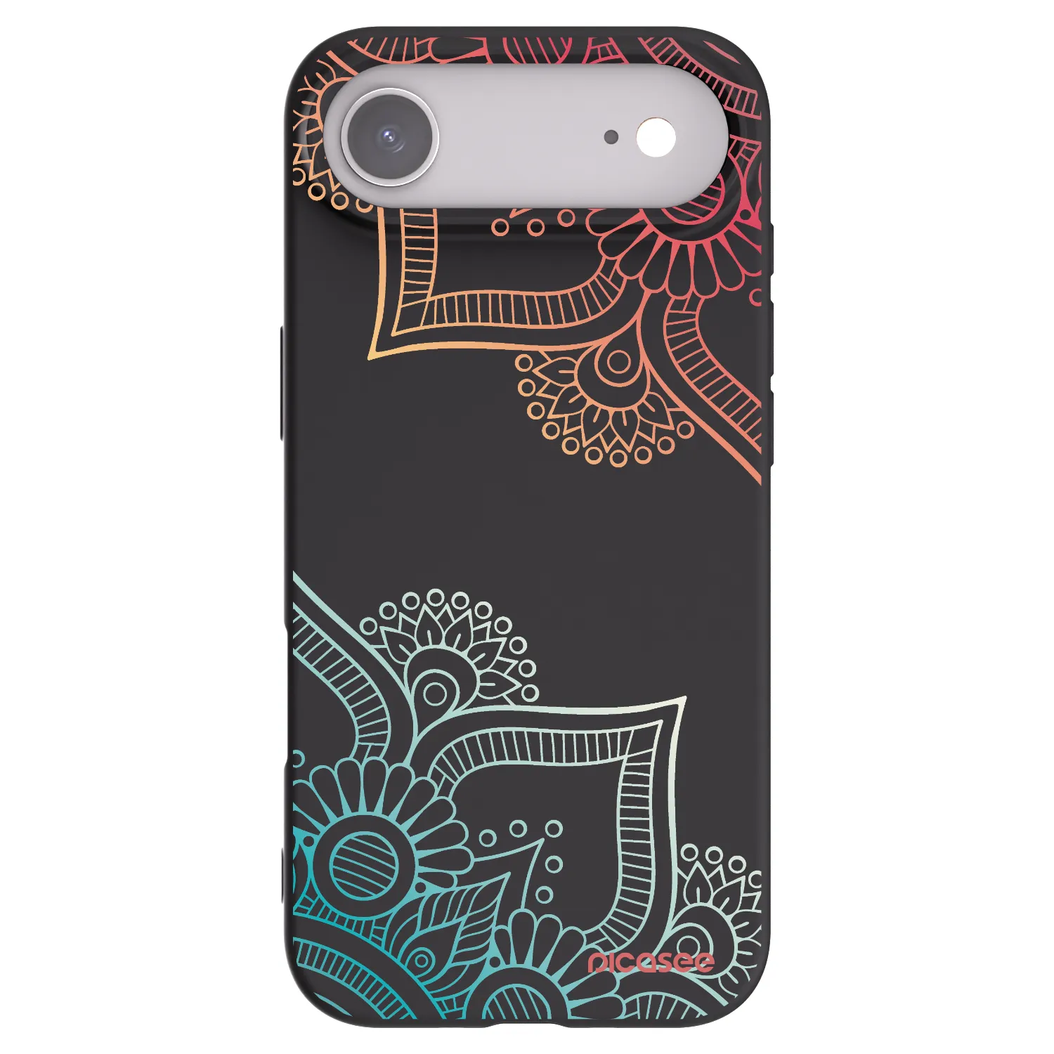 Picasee silikonowe czarne etui na Apple iPhone Air - Flowers pattern