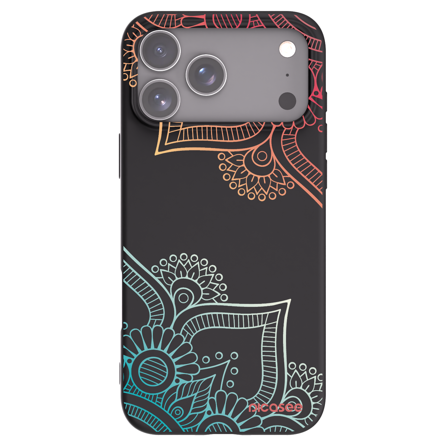 Picasee silikonowe czarne etui na Apple iPhone 17 Pro Max - Flowers pattern
