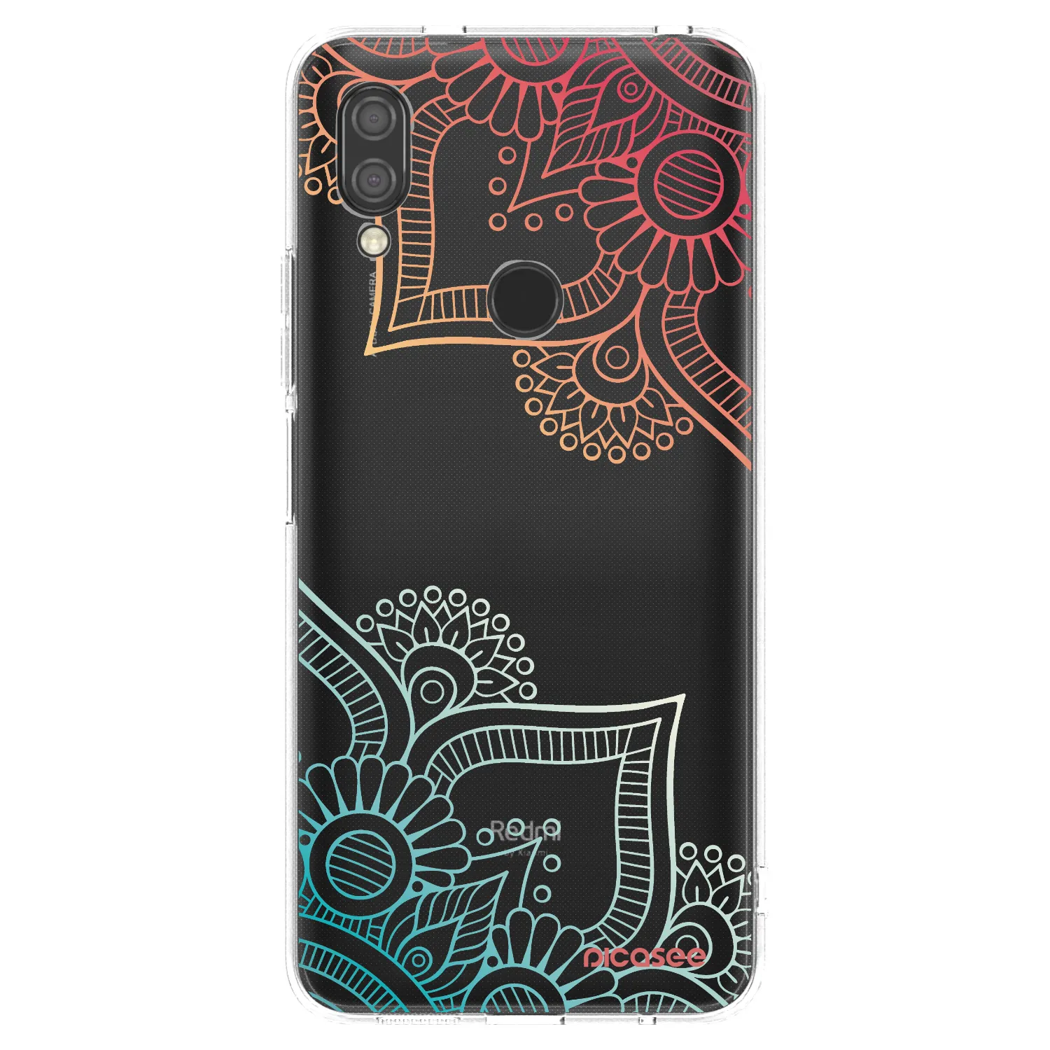 Picasee silikonowe przeźroczyste etui na Xiaomi Redmi 7 - Flowers pattern