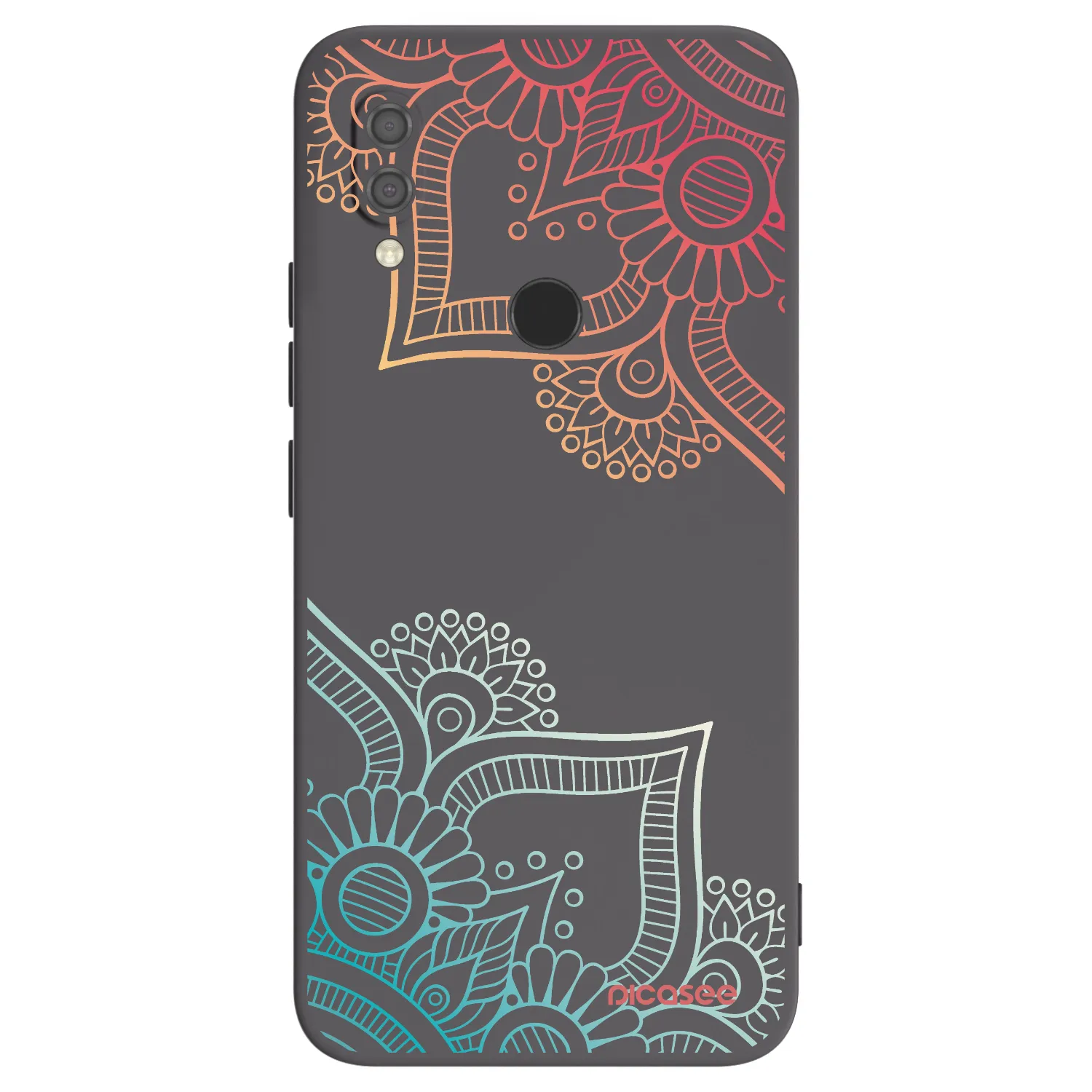 Picasee silikonowe czarne etui na Xiaomi Redmi 7 - Flowers pattern
