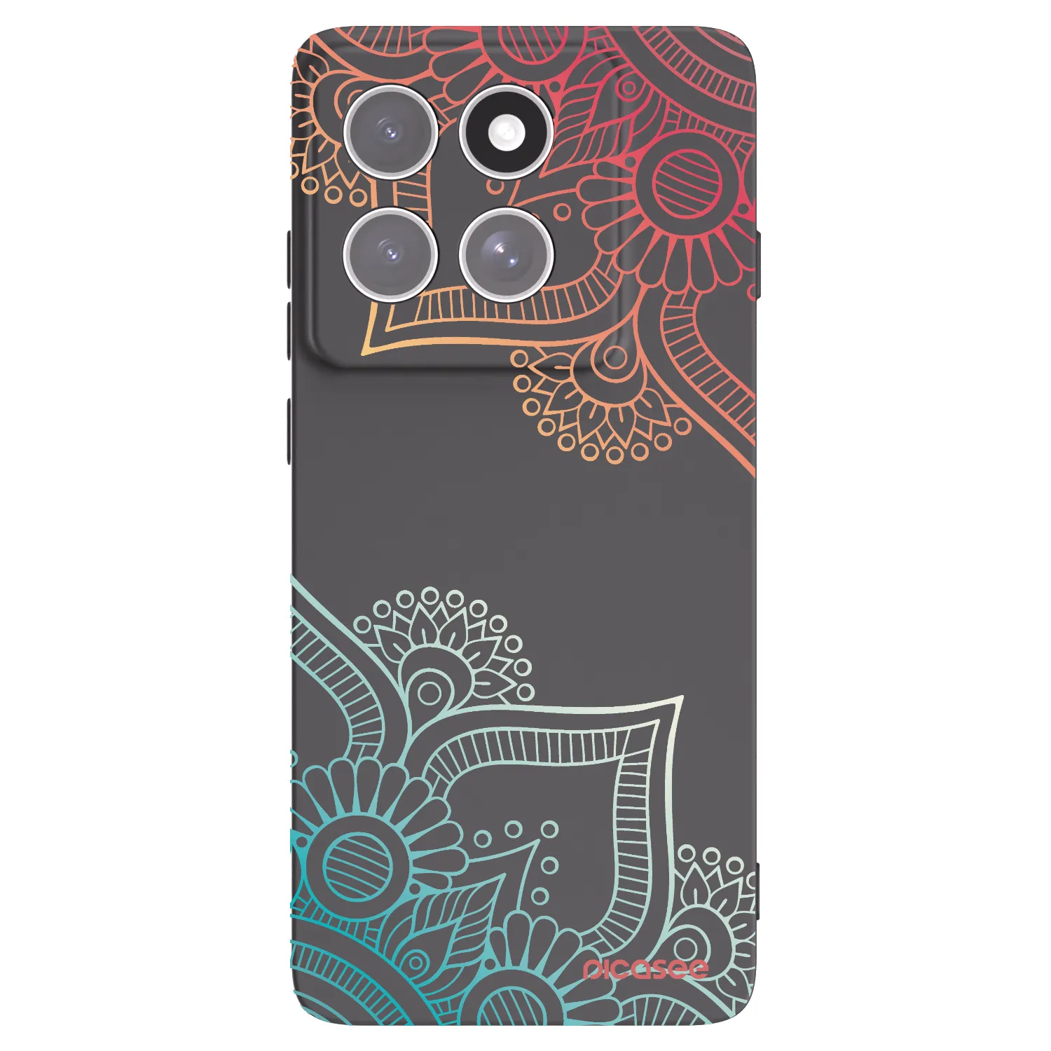 Picasee silikonowe czarne etui na Motorola Edge 60 Pro - Flowers pattern