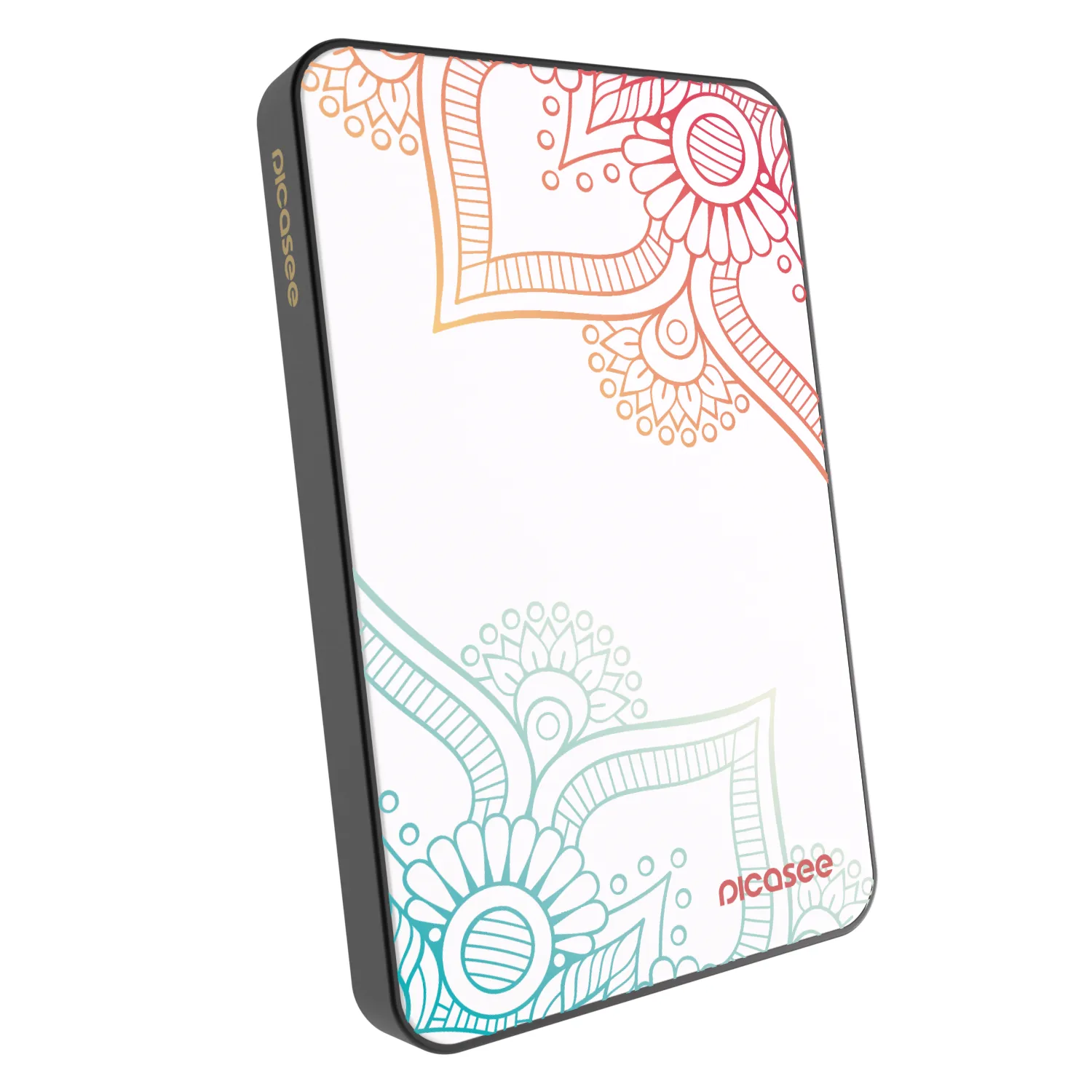 Picasee Powerbank z MagSafe 5 000 mAh Szary - Flowers pattern