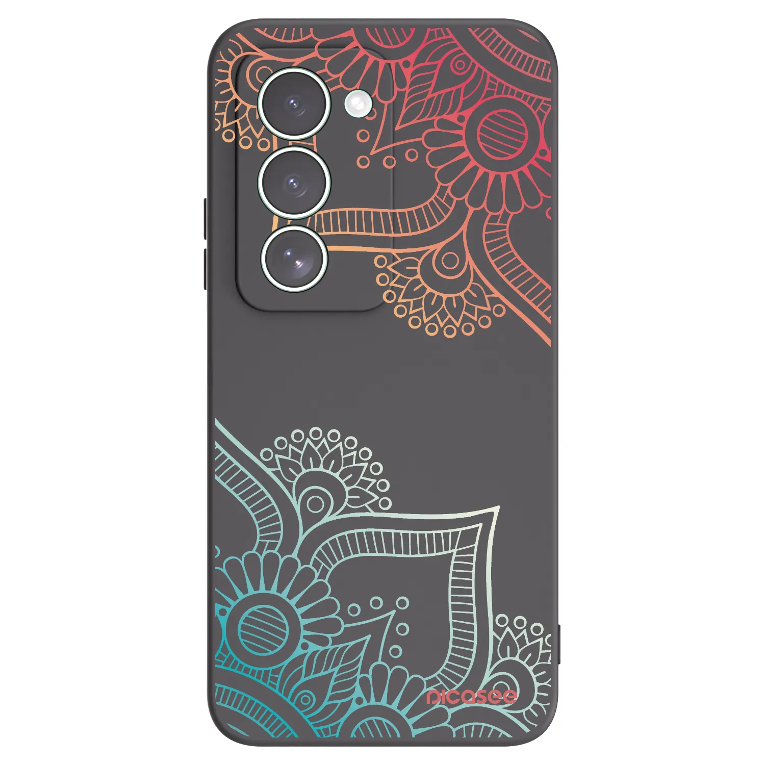 Picasee silikonowe czarne etui na Xiaomi Redmi 15 5G - Flowers pattern