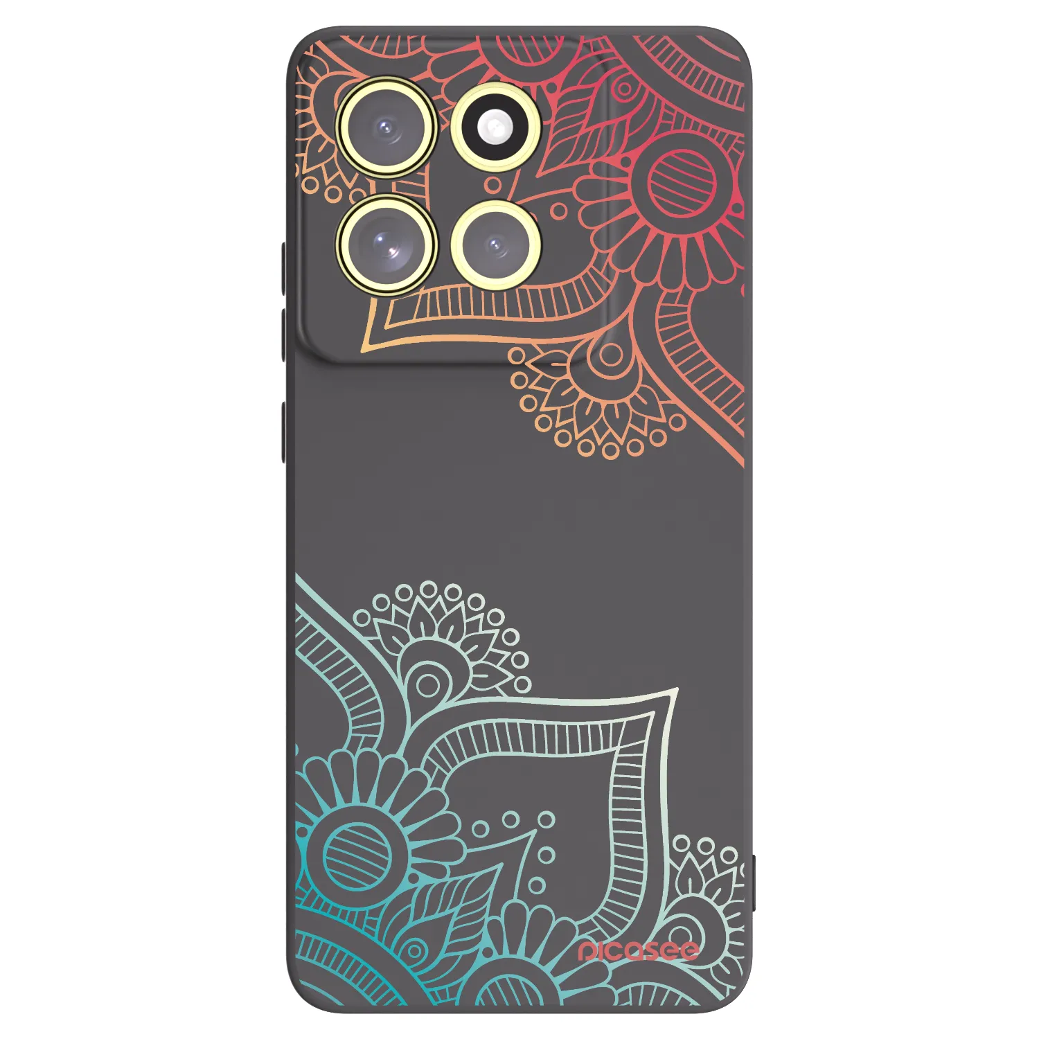 Picasee silikonowe czarne etui na Motorola Moto G86 Power 5G - Flowers pattern