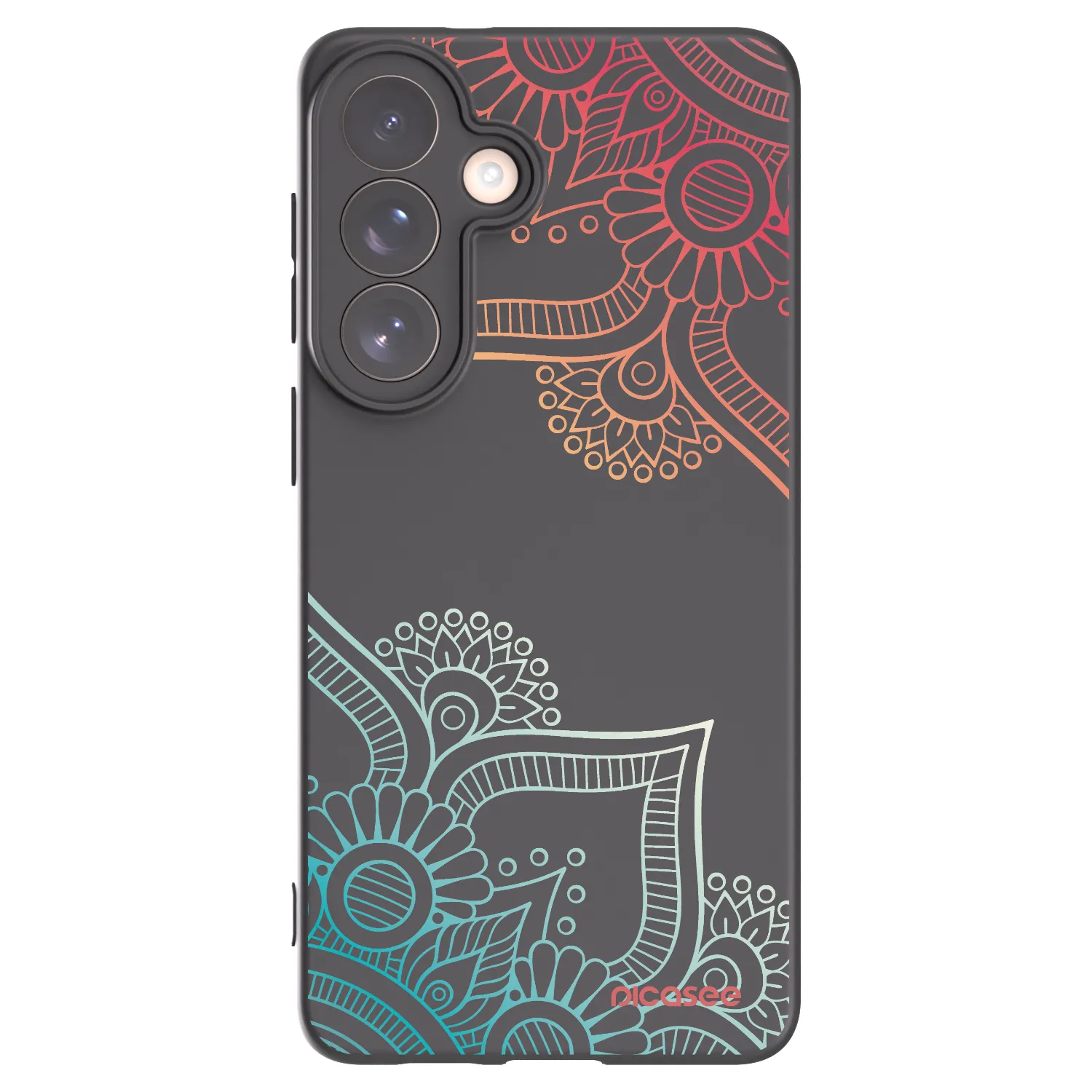 Picasee silikonowe czarne etui na Samsung Galaxy S26+ - Flowers pattern