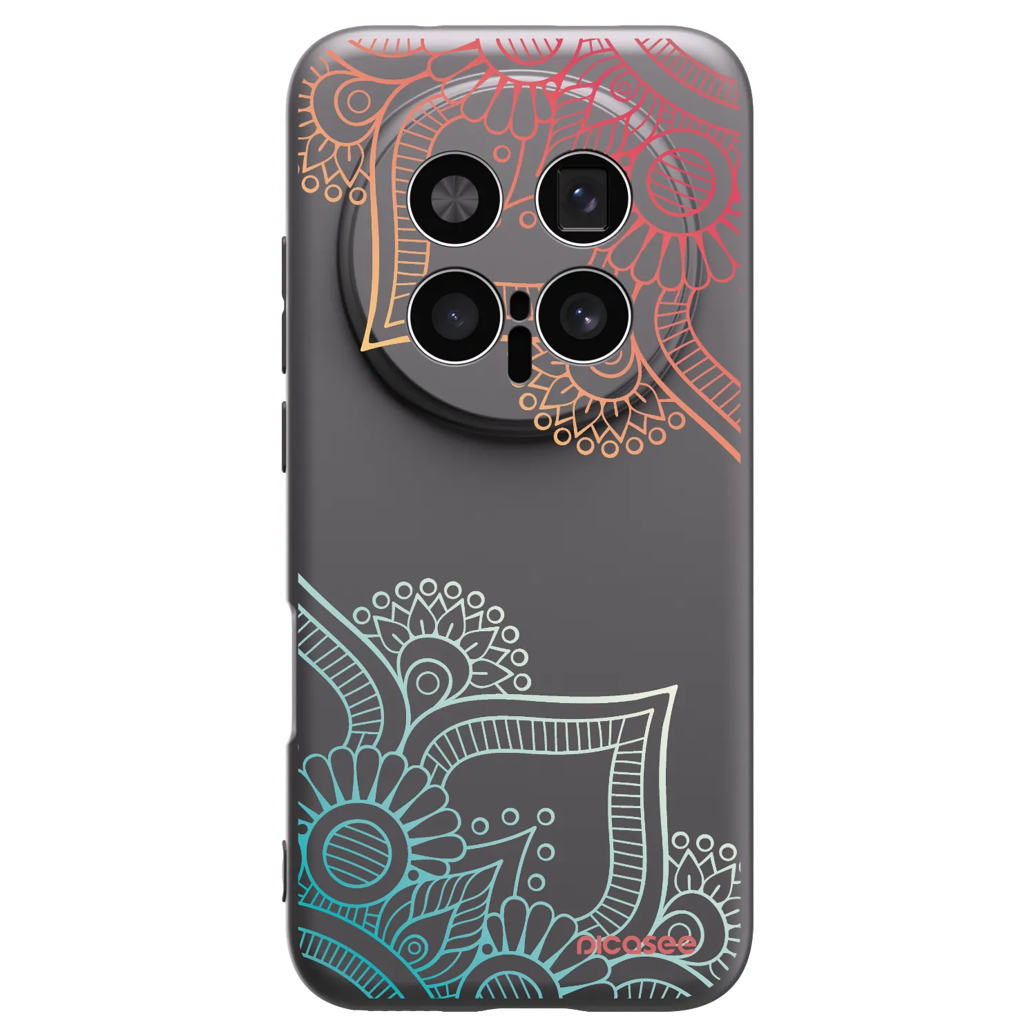 Picasee silikonowe czarne etui na Honor Magic8 Pro 5G - Flowers pattern