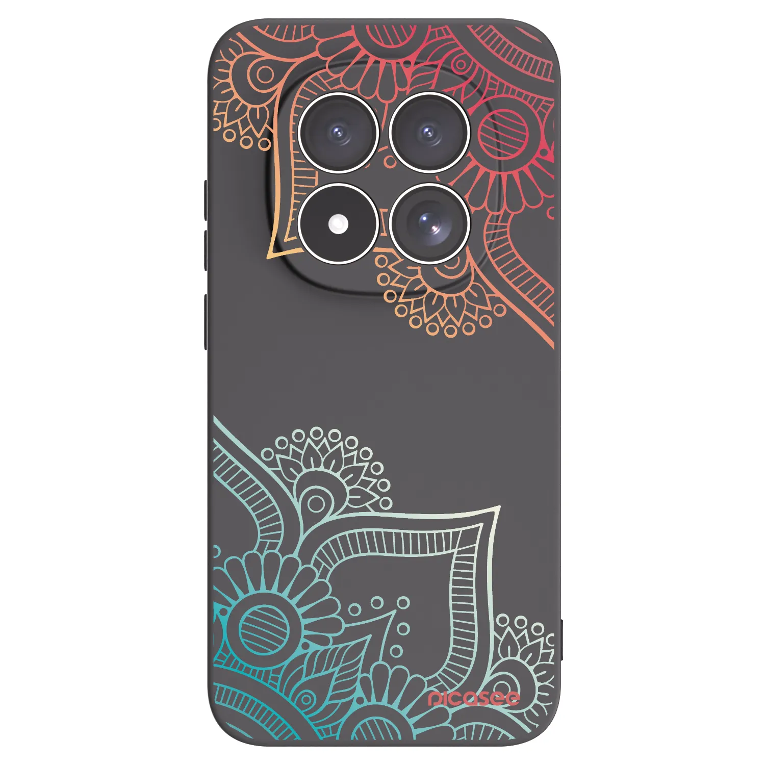 Picasee silikonowe czarne etui na Xiaomi Redmi Note 15 Pro 5G - Flowers pattern