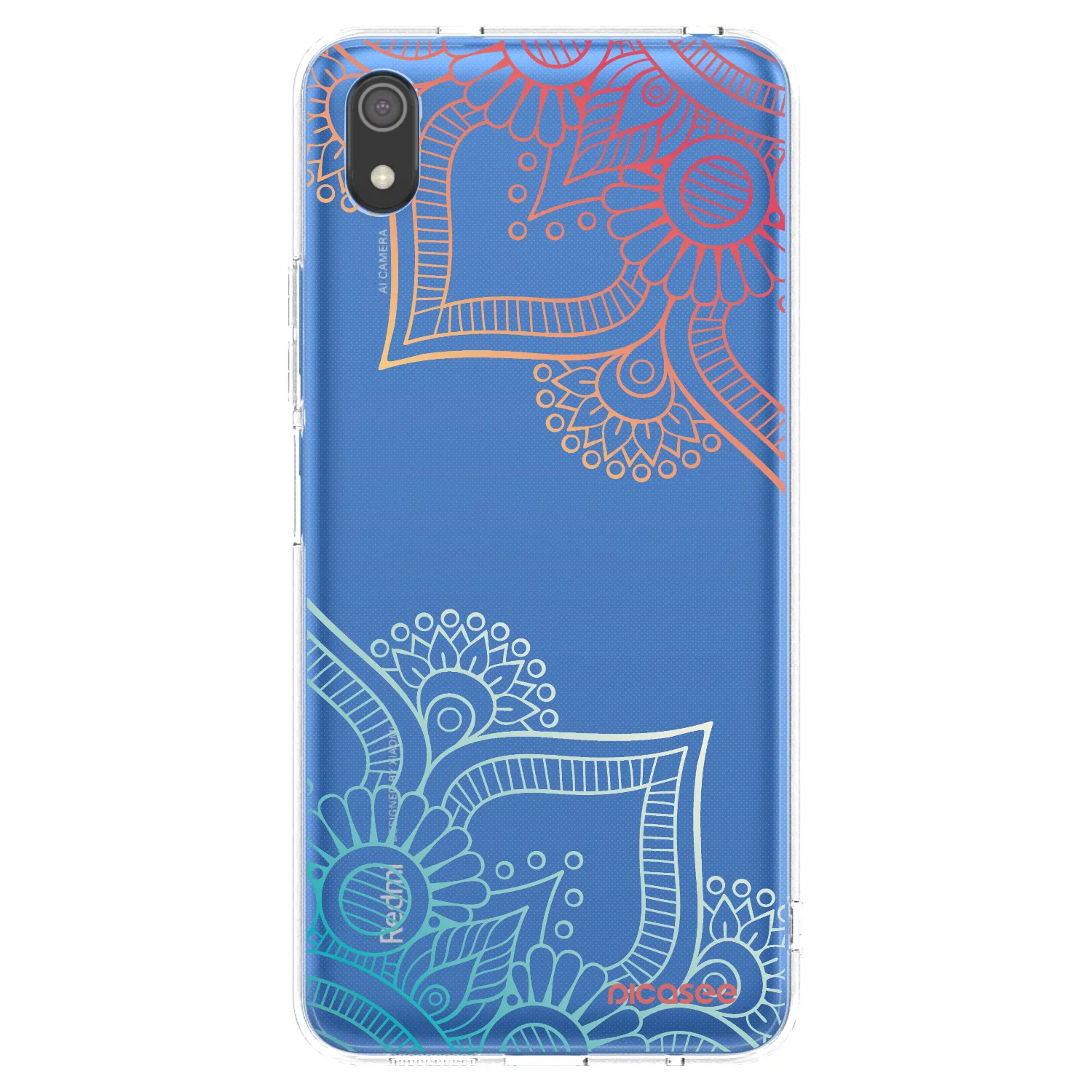 Picasee silikonowe przeźroczyste etui na Xiaomi Redmi 7A - Flowers pattern