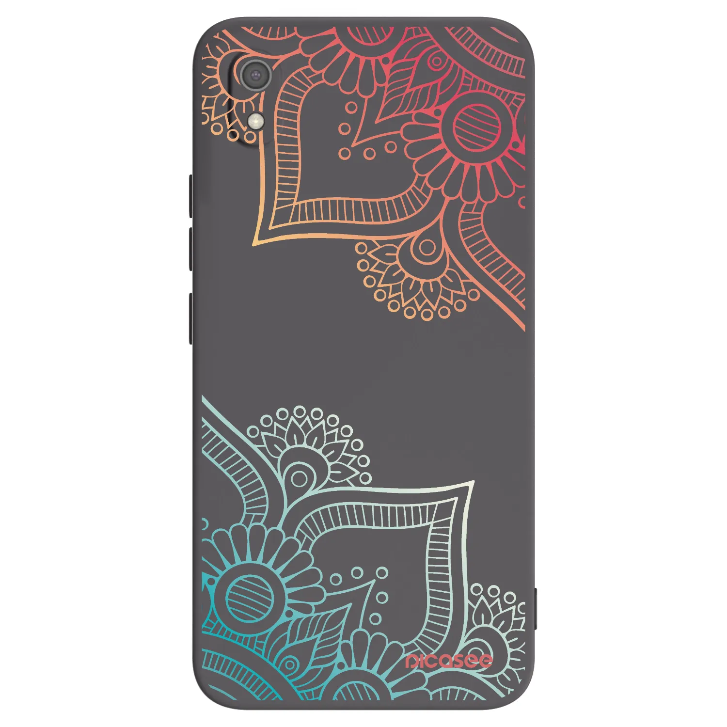 Picasee silikonowe czarne etui na Xiaomi Redmi 7A - Flowers pattern