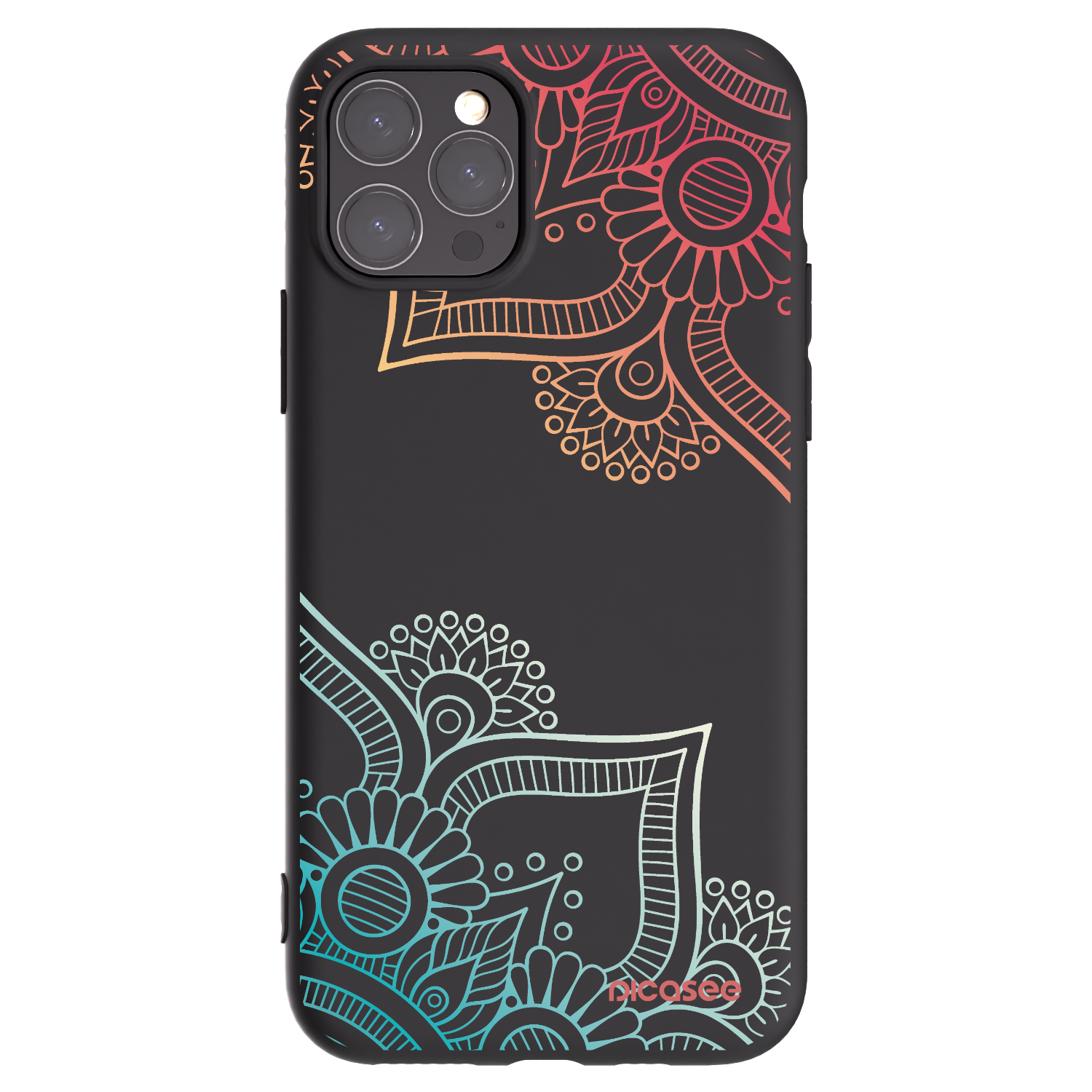 Picasee silikonowe czarne etui na Apple iPhone 11 Pro - Flowers pattern