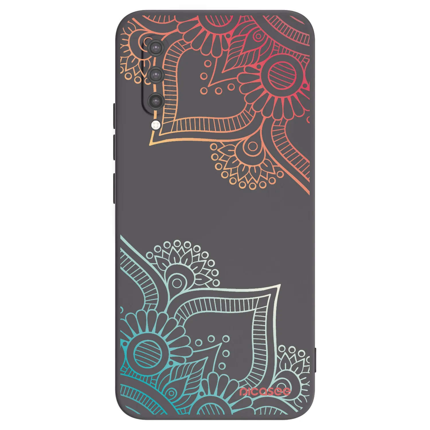 Picasee silikonowe czarne etui na Xiaomi Mi 9 Lite - Flowers pattern