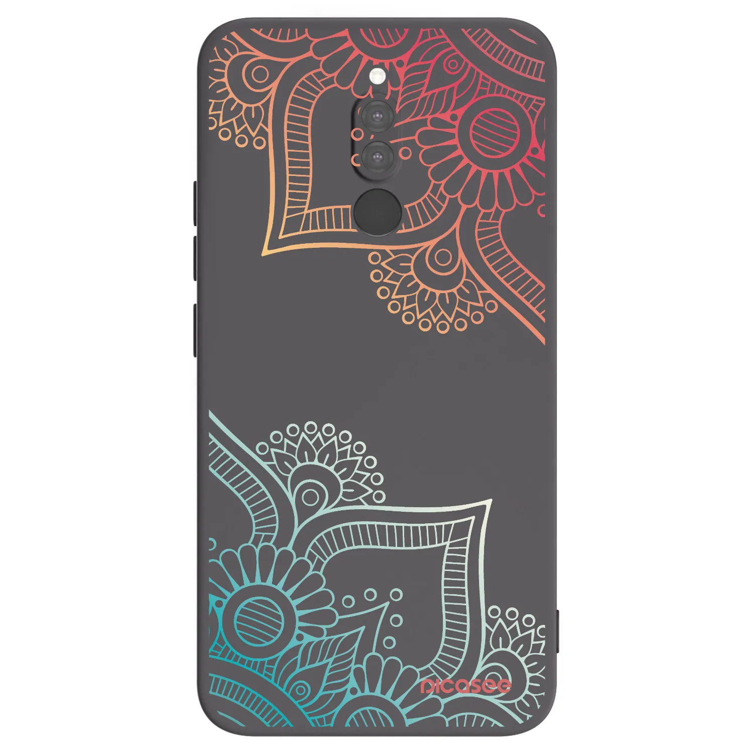 Picasee silikonowe czarne etui na Xiaomi Redmi 8 - Flowers pattern