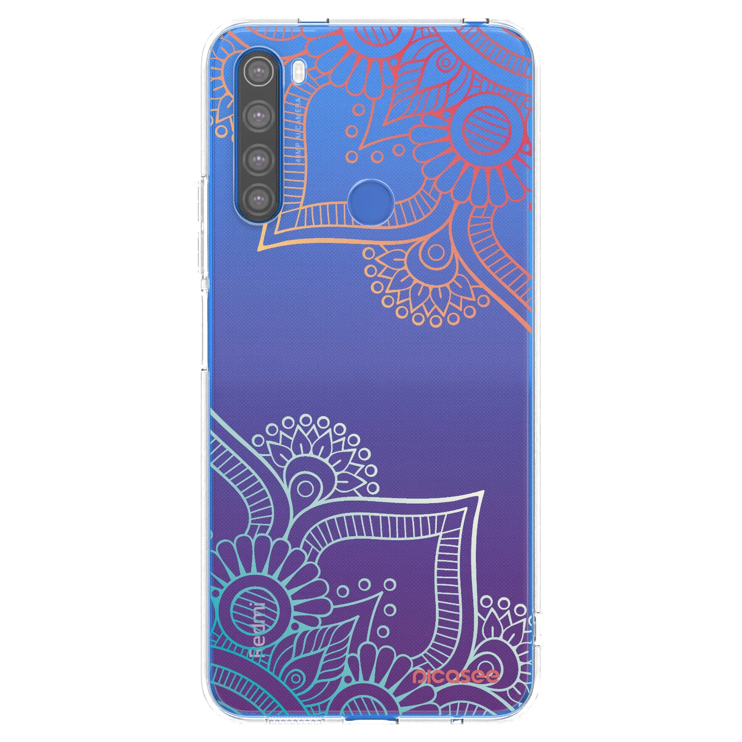 Picasee silikonowe przeźroczyste etui na Xiaomi Redmi Note 8T - Flowers pattern