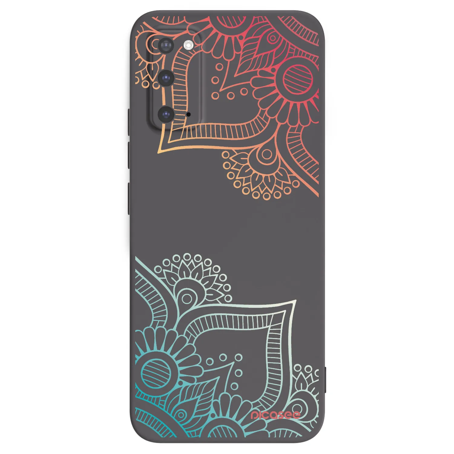 Picasee silikonowe czarne etui na Samsung Galaxy S20 G980F - Flowers pattern