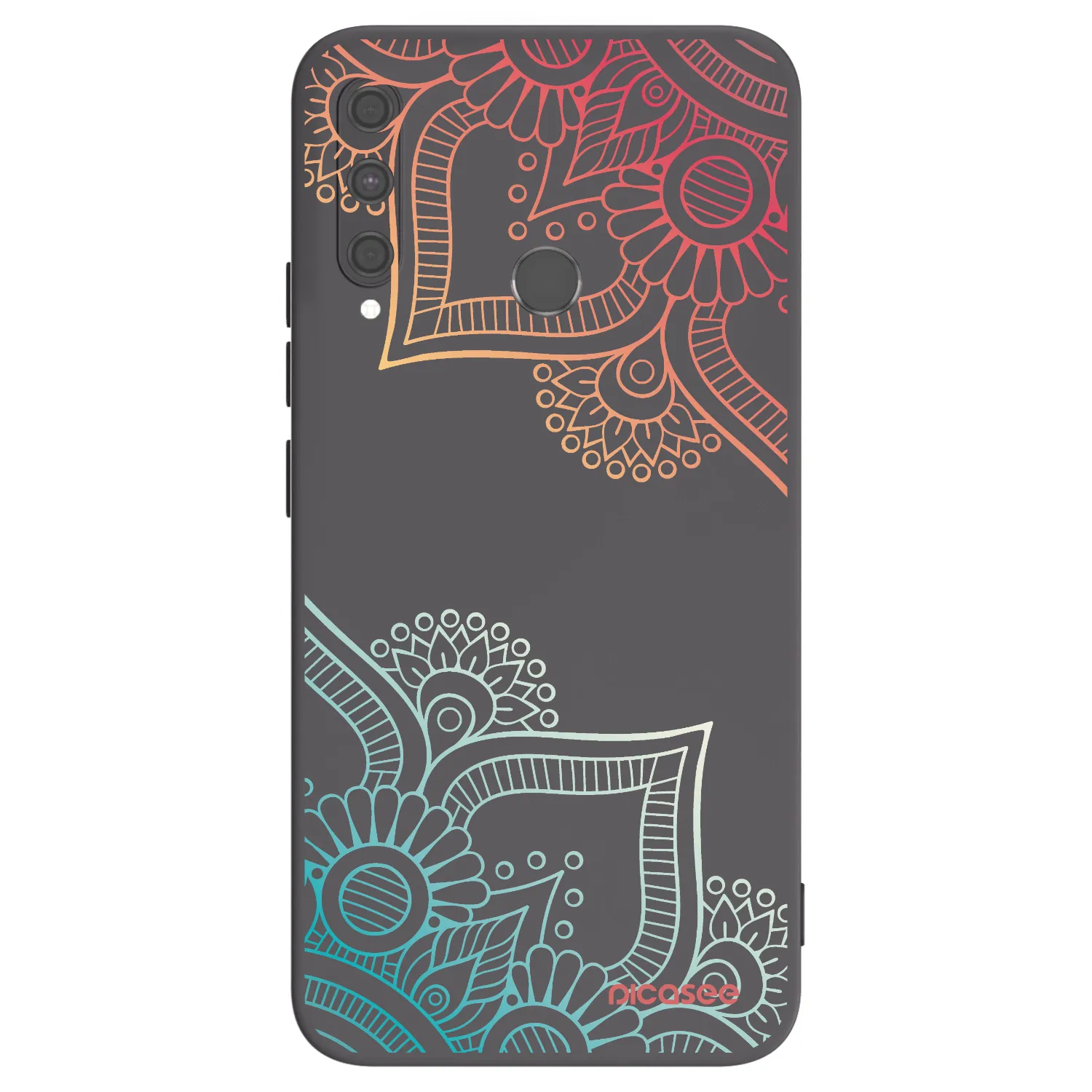 Picasee silikonowe czarne etui na Huawei P40 Lite E - Flowers pattern