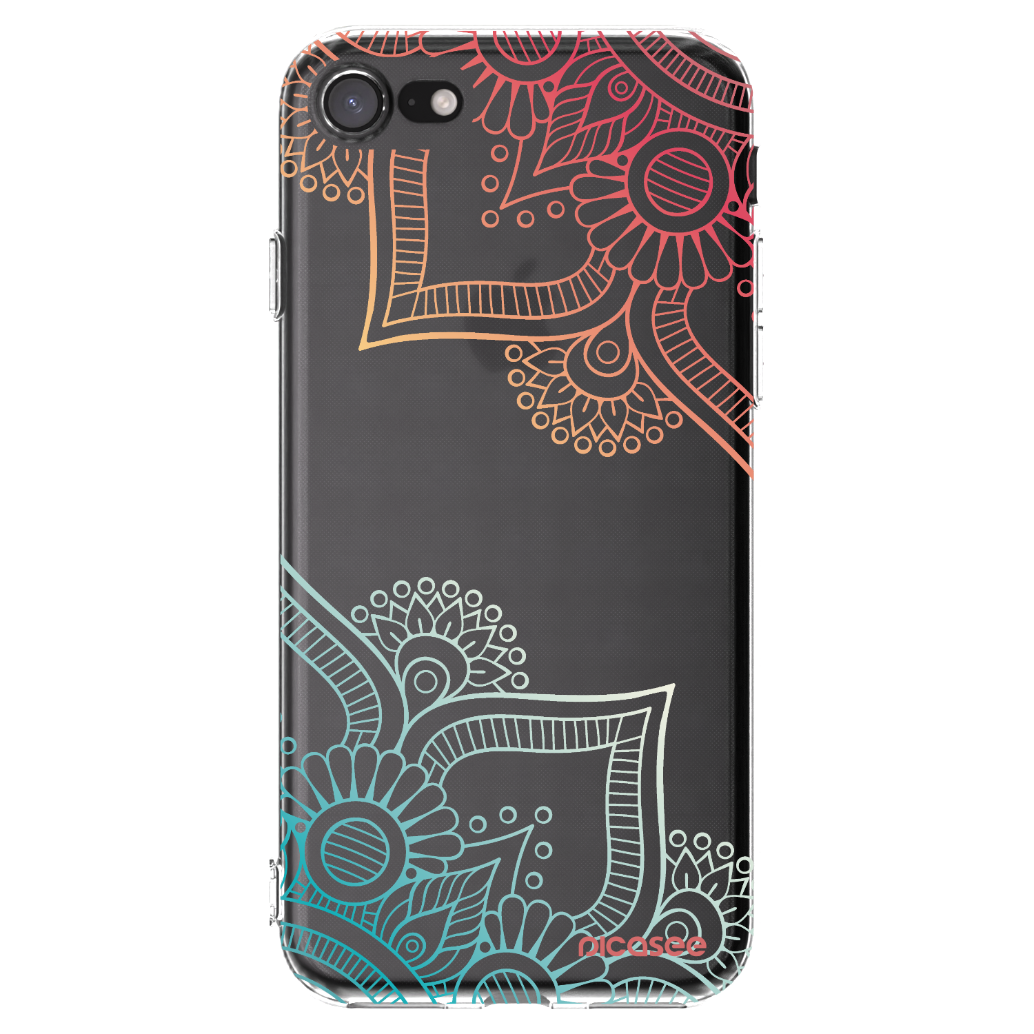 Picasee silikonowe przeźroczyste etui na Apple iPhone SE 2020 - Flowers pattern